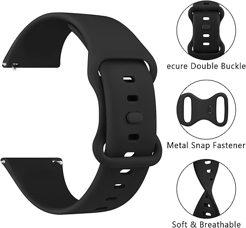 Miniatura 5 de Correa de repuesto para Amazfit GTR 4  GTR 3 ProGTR 3  GTR 2e  GTR 2  GTR 1.850 in  Amazfit Bip 5 Smart Watch, 0.866 in de silicona suave, correa