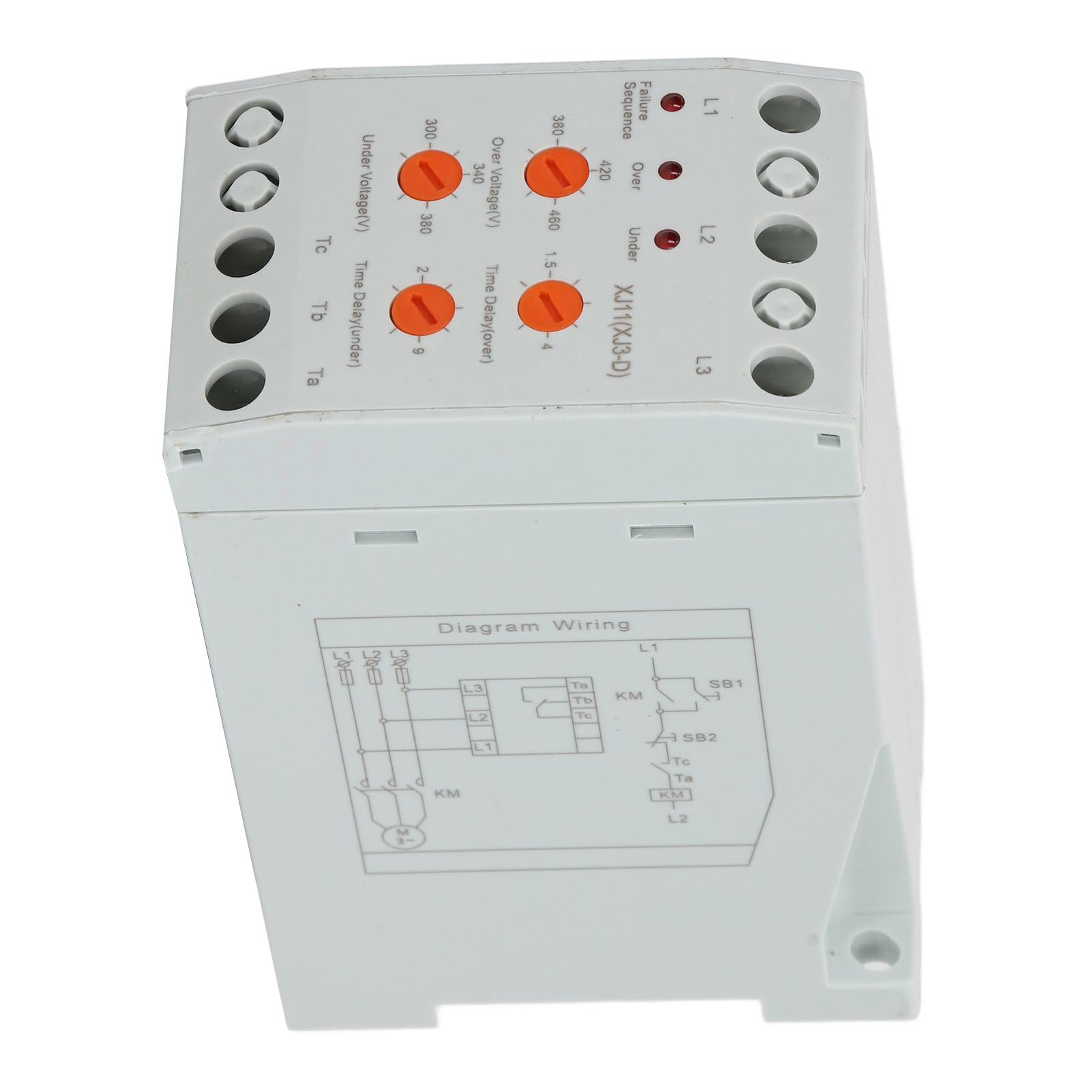 Protector de Secuencia de Fase de Voltaje AC380V, relé de Monitor de Voltaje Trifásico, Protector de bajo Sobrevoltaje, Montaje en Carril DIN de 35mm