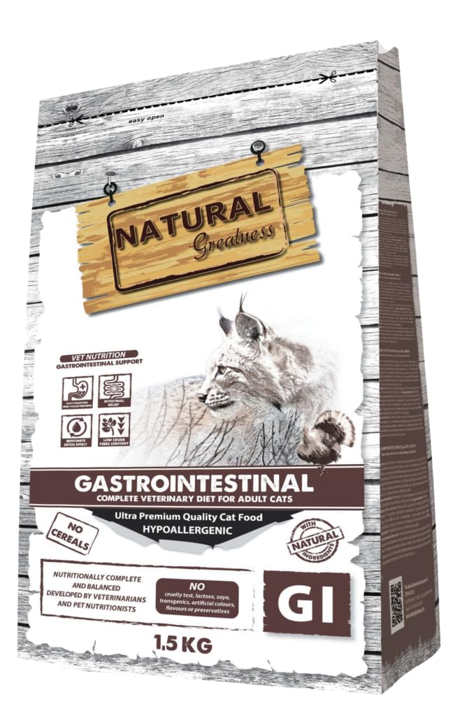 Natural Greatness paszy Weterynarz Kot żołądkowo-jelitowy | 100% Naturalne Bez zbóż Worek 1,5 kg |