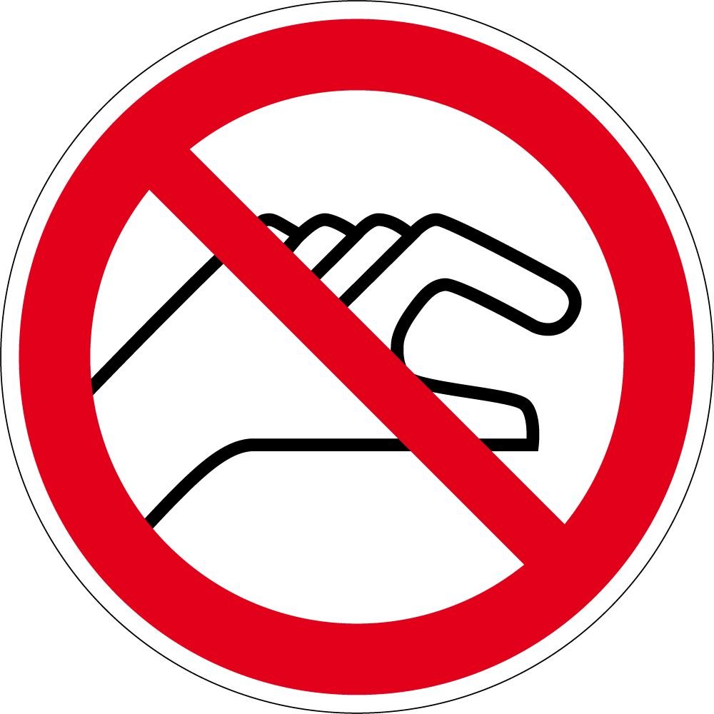 Verbotszeichen - Hineinfassen verboten - Aluminium Selbstklebend - Ø 40 cm