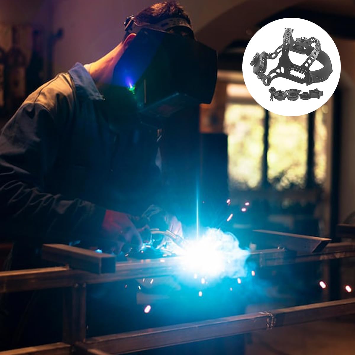 Bandeau pour casque de soudage avec trou carré, éponge épaisse, résistant à l'usure