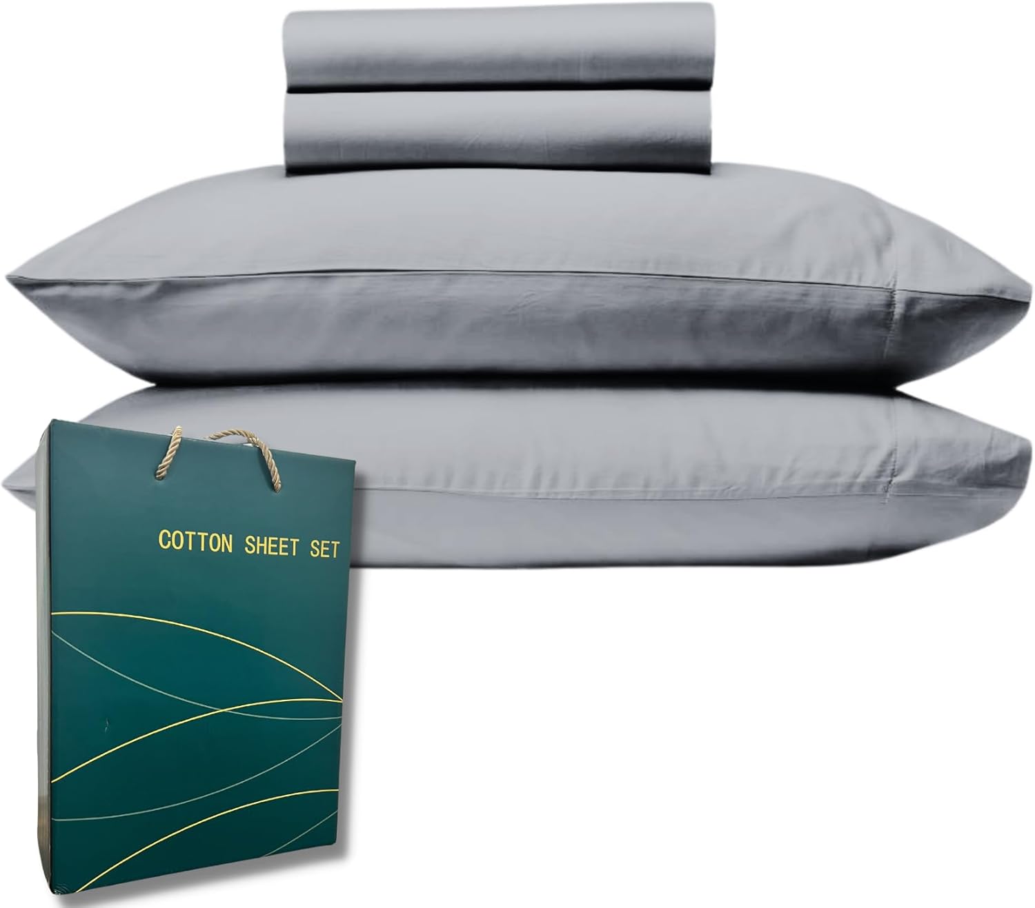 1000 Thread Count 100 Cotton Bed Sheet Set, Sateen Weave Luxury Deep