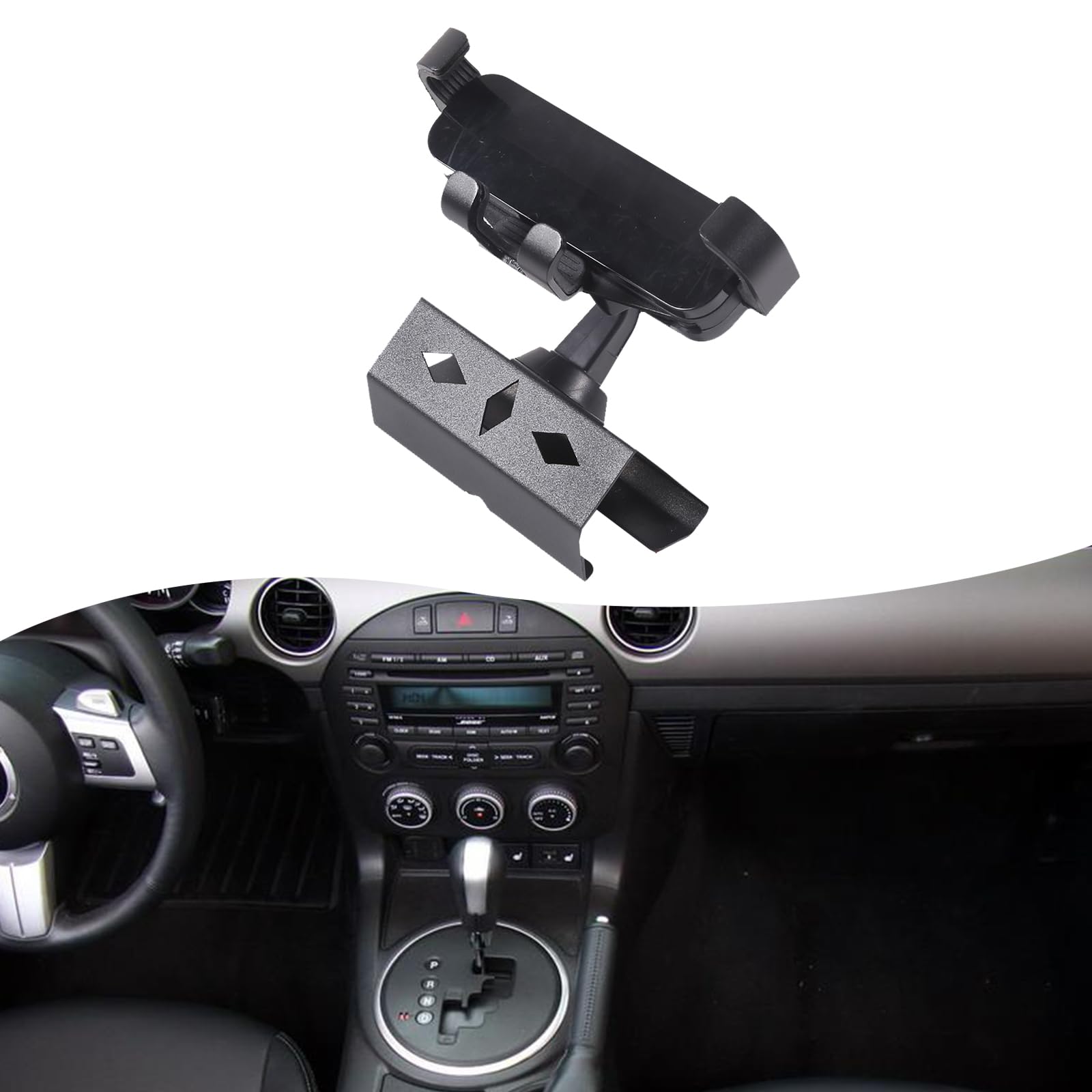 Soporte de teléfono para coche, soporte de teléfono para rejilla de ventilación de coche, para Mazda MX-5 2009 2010 2011 2012 2013 2014 2015, soporte de navegación de acero al carbono para