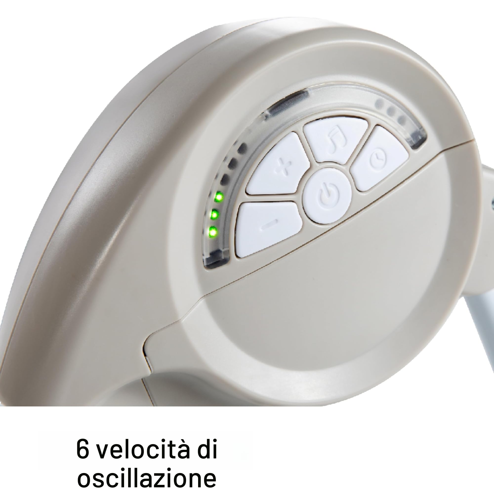 Ingenuity, Soothe 'n Delight Altalena portatile compatta a 6 velocità con musica e barra portagiochi, pieghevole per un facile viaggio, Cozy Kingdom, da 0 a 9 mesi di età