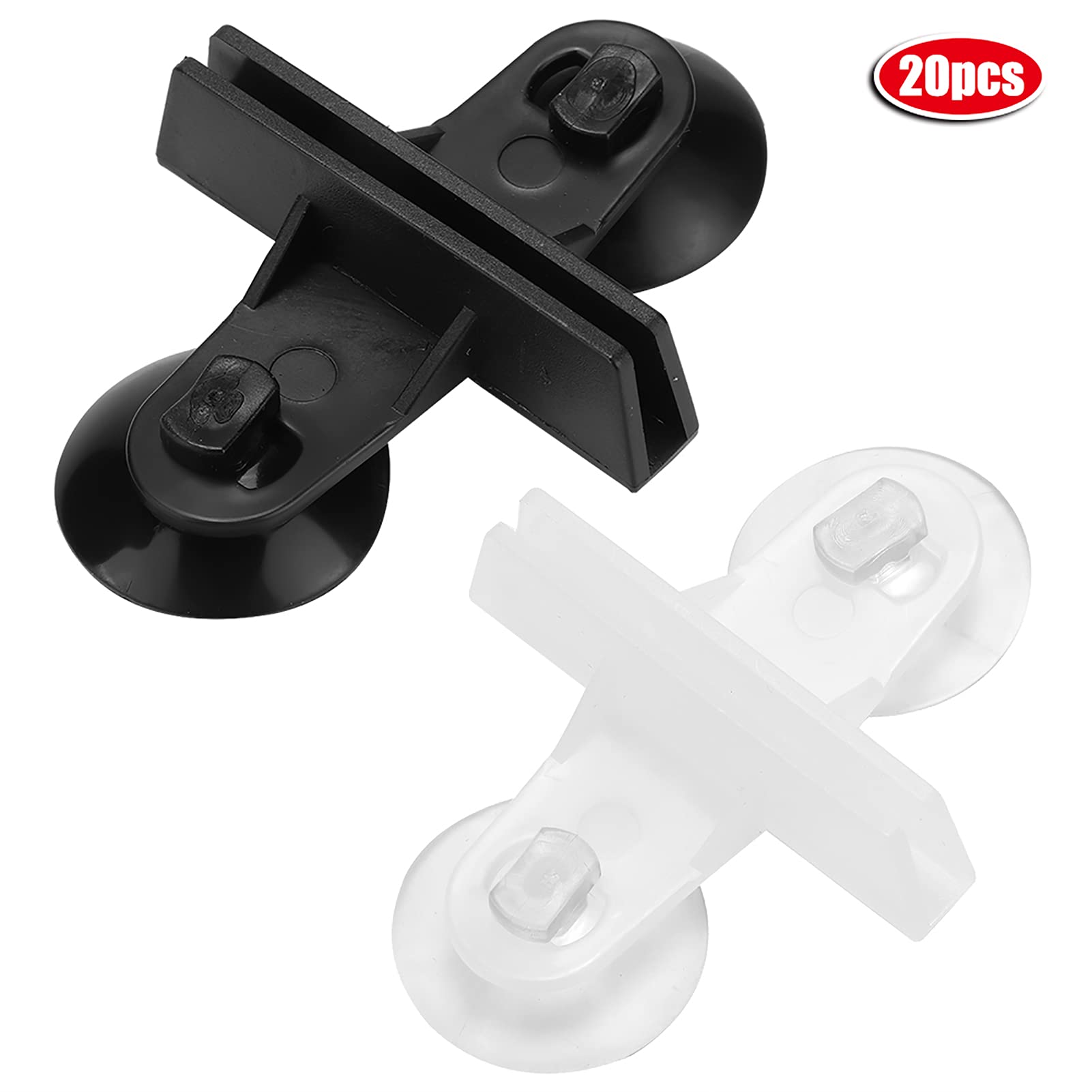 20Pcs Aquarium Ventouses Diviseur Ventouse de Gel de silice pour la séparation Supports en Verre de réservoir de Poissons Support de Clip Support de diviseur