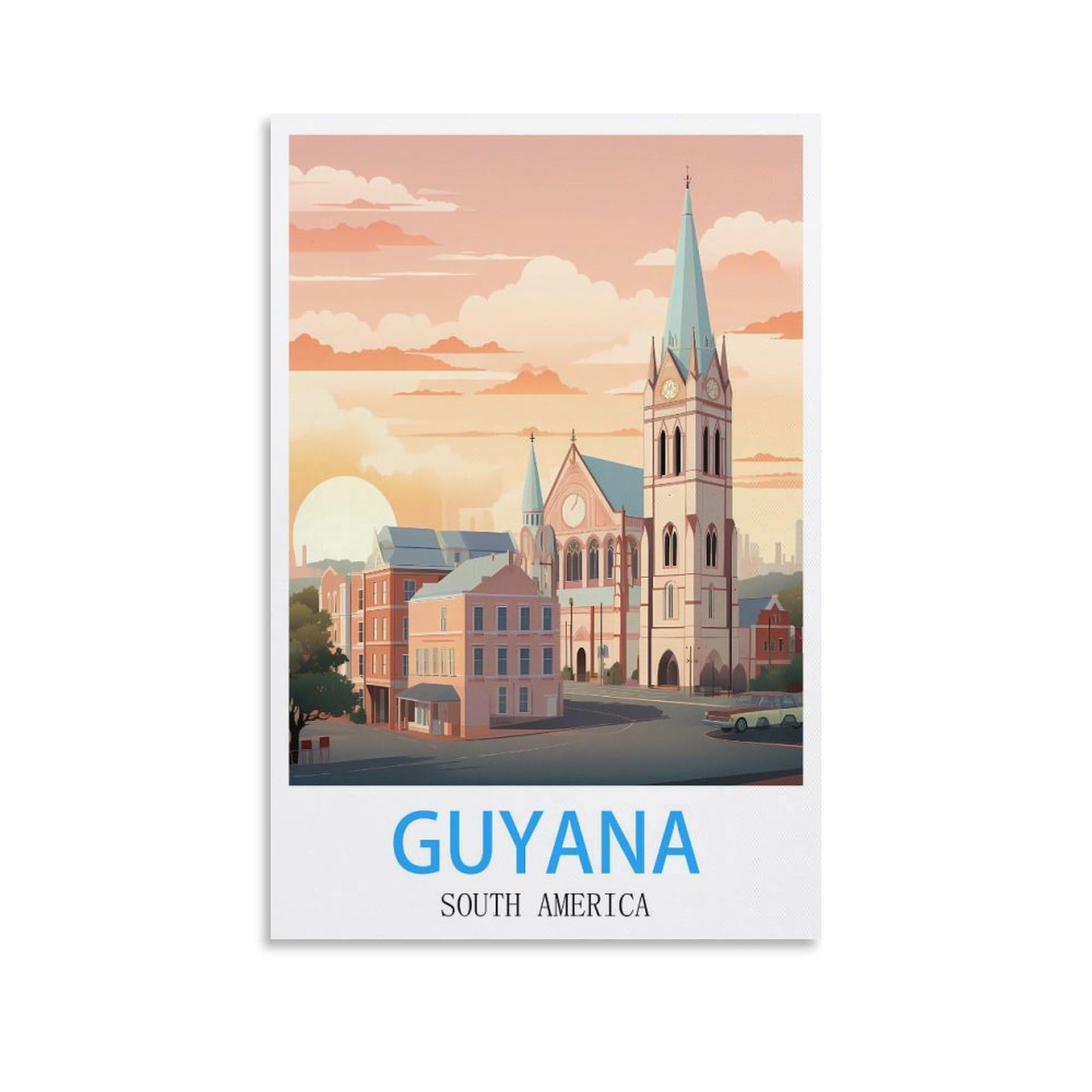 Metal Tin Sign Plaque Poster,Guyana South America,Vintage Plaques Poster Plaque Decor Retro Posters Gallery Wall Art Print 15x30cm