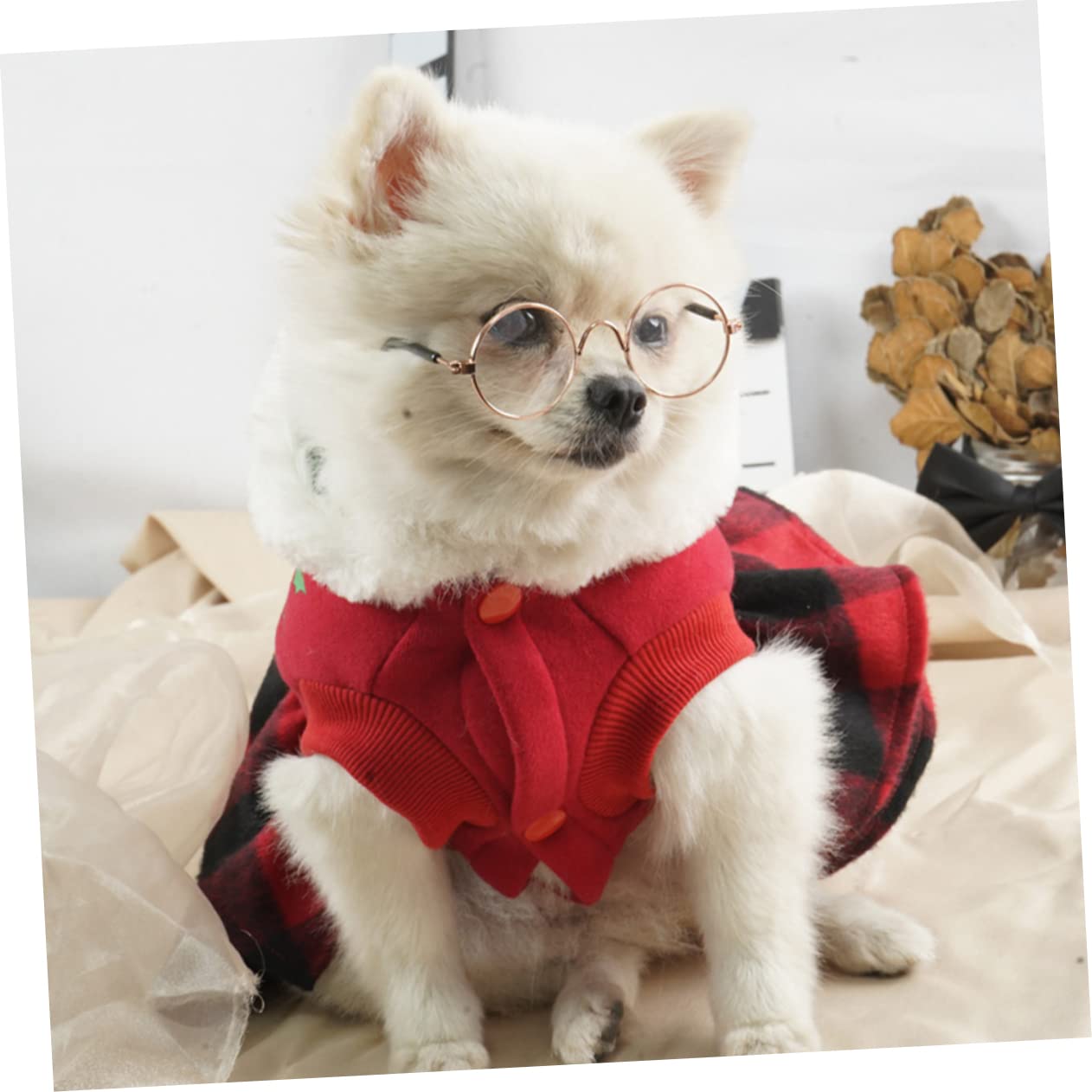 minkissy 3 Stücke Haustier Hund Weihnachten Transformation Kostüm Nette Hund Kostüme Xmas Hund Kleidung Katze Weihnachten Outfits Welpen Weihnachtskostüm Hund Weihnachten Tuch Kleid Polyester Erdtöne