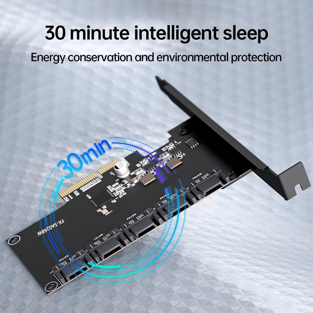 SHABD Adaptador PCIe A SSD SATA 3 III 3.0 de 5 Puertos y 6 Gbps. Tarjeta Controladora PCI-e PCI Express X1. Soporte para Tarjeta de Expansión X4 X8 X16