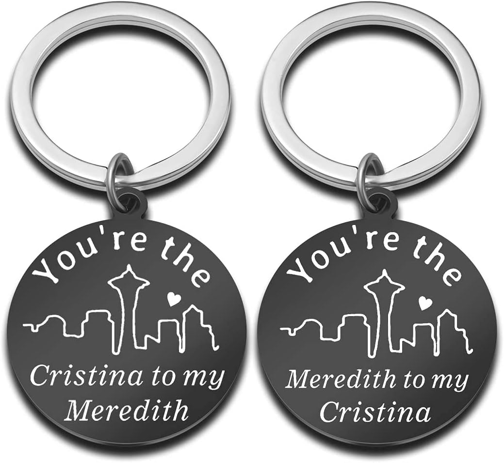 Grey's Anatomy Gifts Merchandise You're The Meredith to My Cristina Couples Keychain Set Meredith to My Cristina
