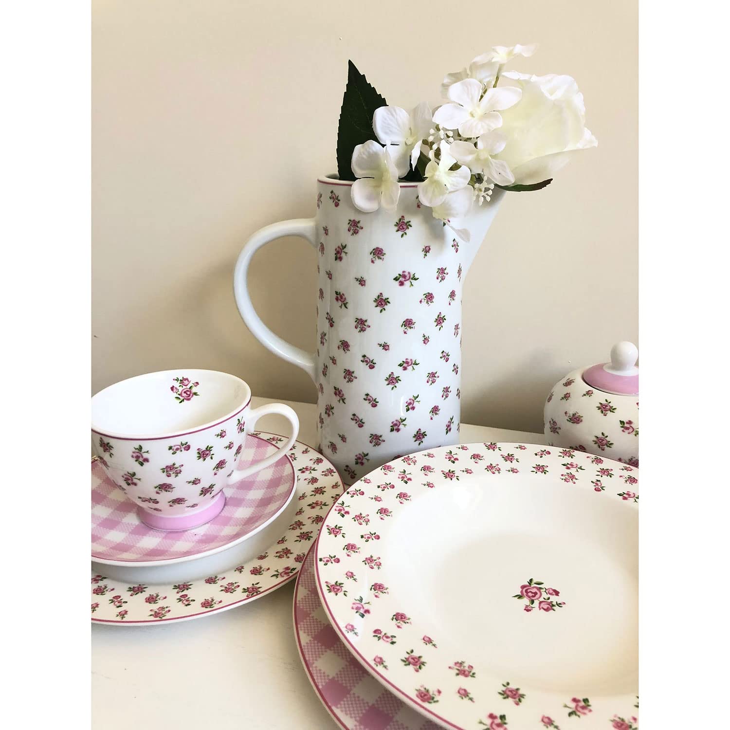 Juego de platos hondos Isabelle Rose Holly Shabby Chic de porcelana 6 unidades 5106
