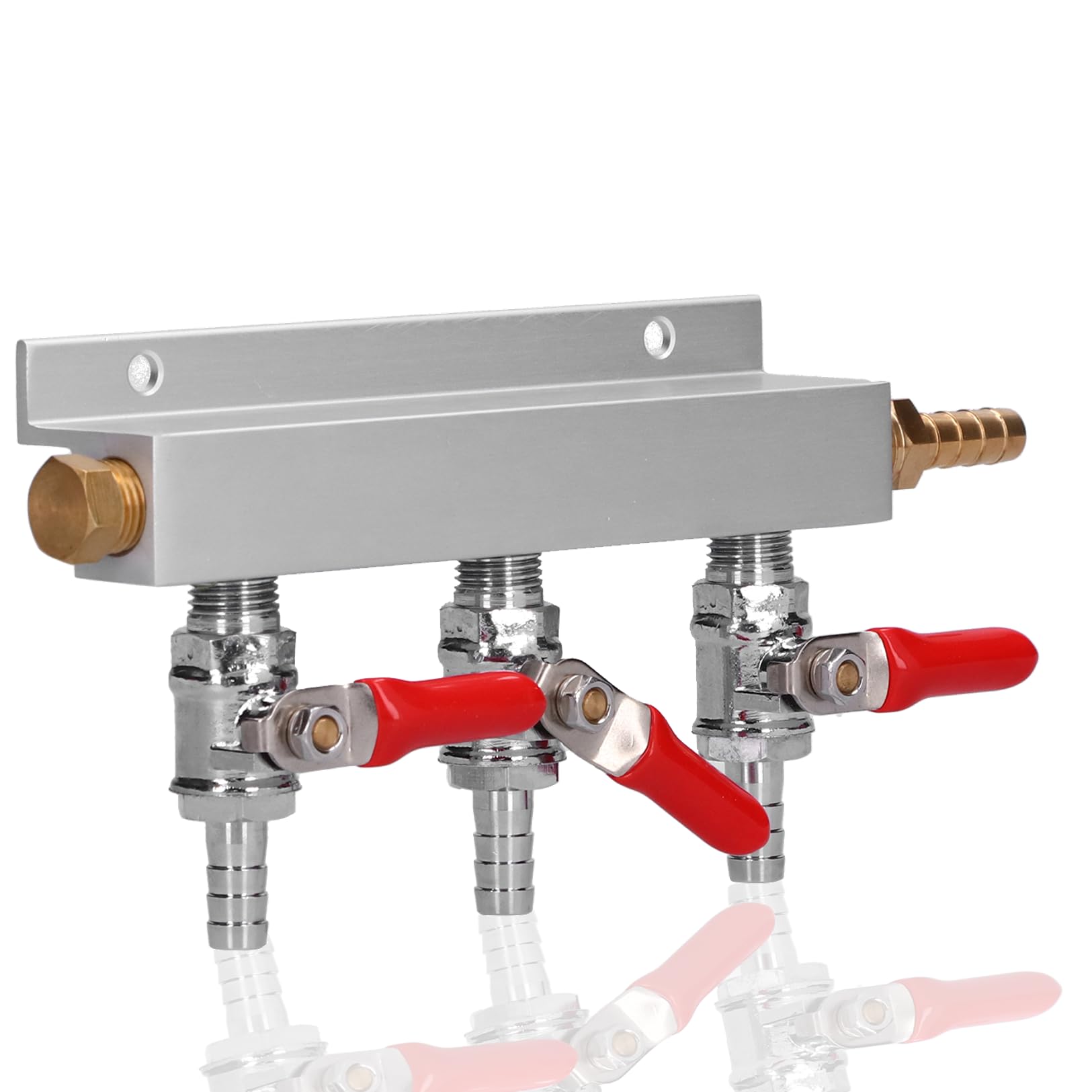 CO2 Gas Distribution Manifold, Gas Splitter Durability 3 Way Gas Splitter with Shutoff Valve for BBQ Grill Heater, Propane Appliances