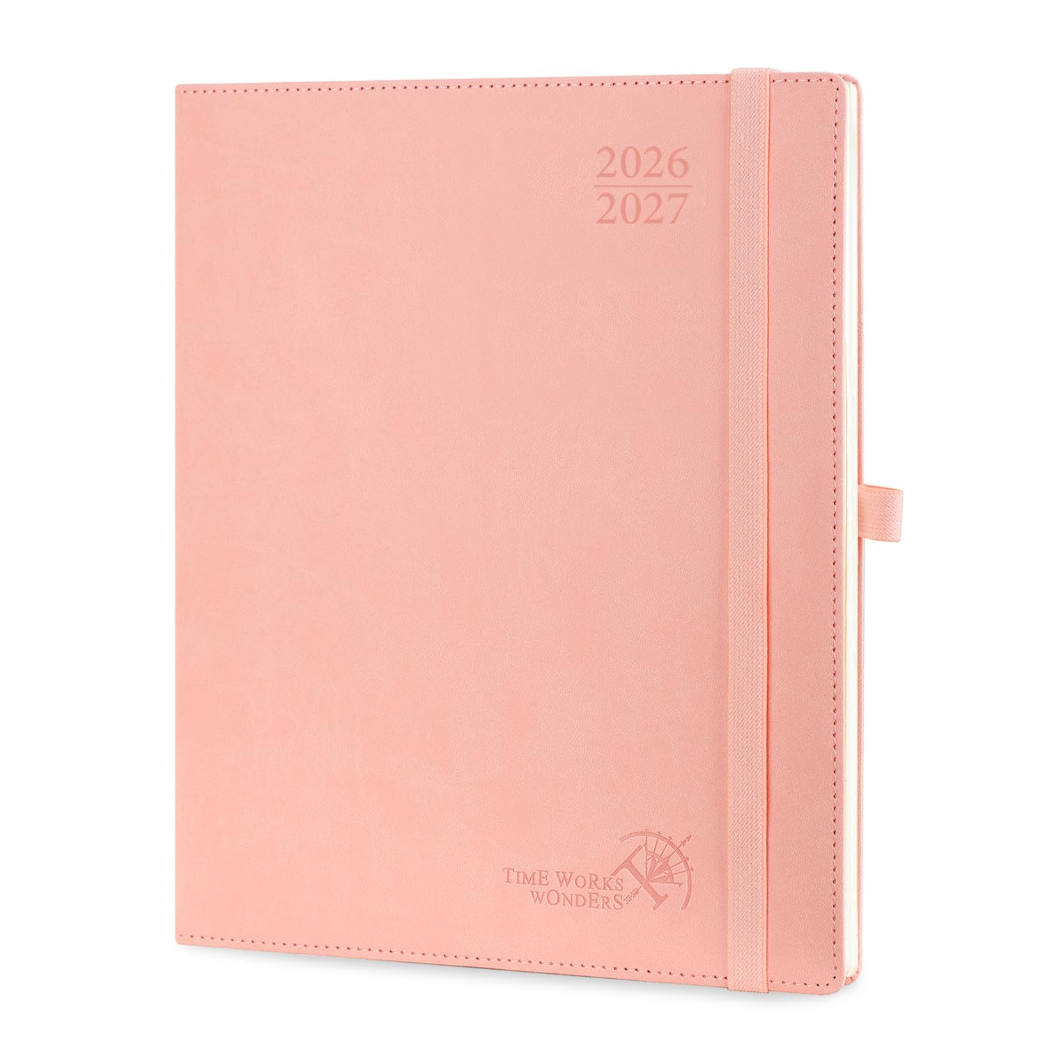 POPRUN 2026-2027 Academic Diary Week to View Large (26.5x21.5 cm) Soft Cover 17 Months (Aug'26 - Dec'27) Vertical Weekly 26/27 Mid Year Planner(Pink)