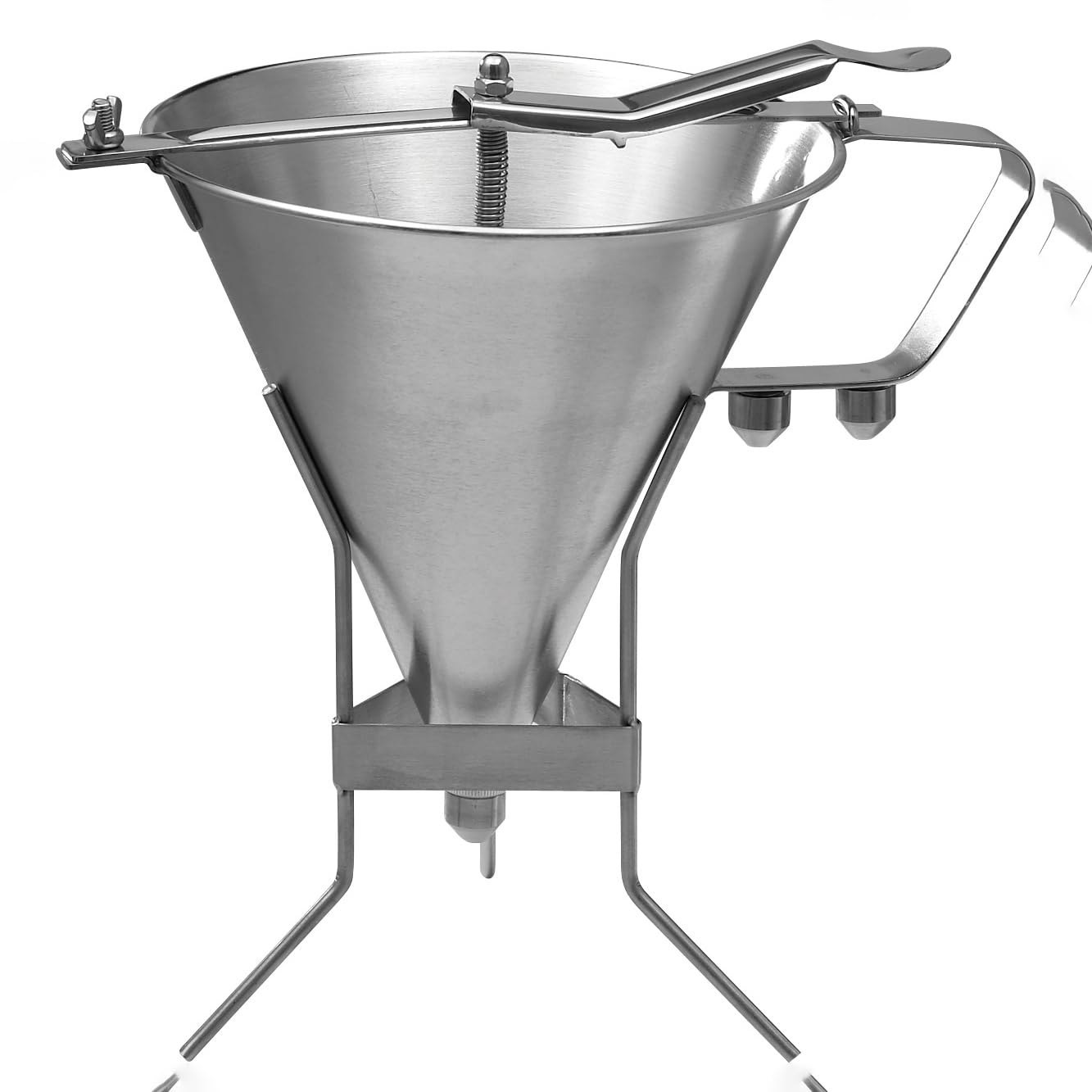 Winco SF-7 - Embudo de confitería de acero inoxidable con 3 boquillas