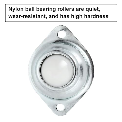 Miniatura 4 de Rodillos de rodamientos de bolas de 1 pulgada, transferencia de bolas silenciadas de nailon, rueda universal de 360°, rodamientos de transferencia