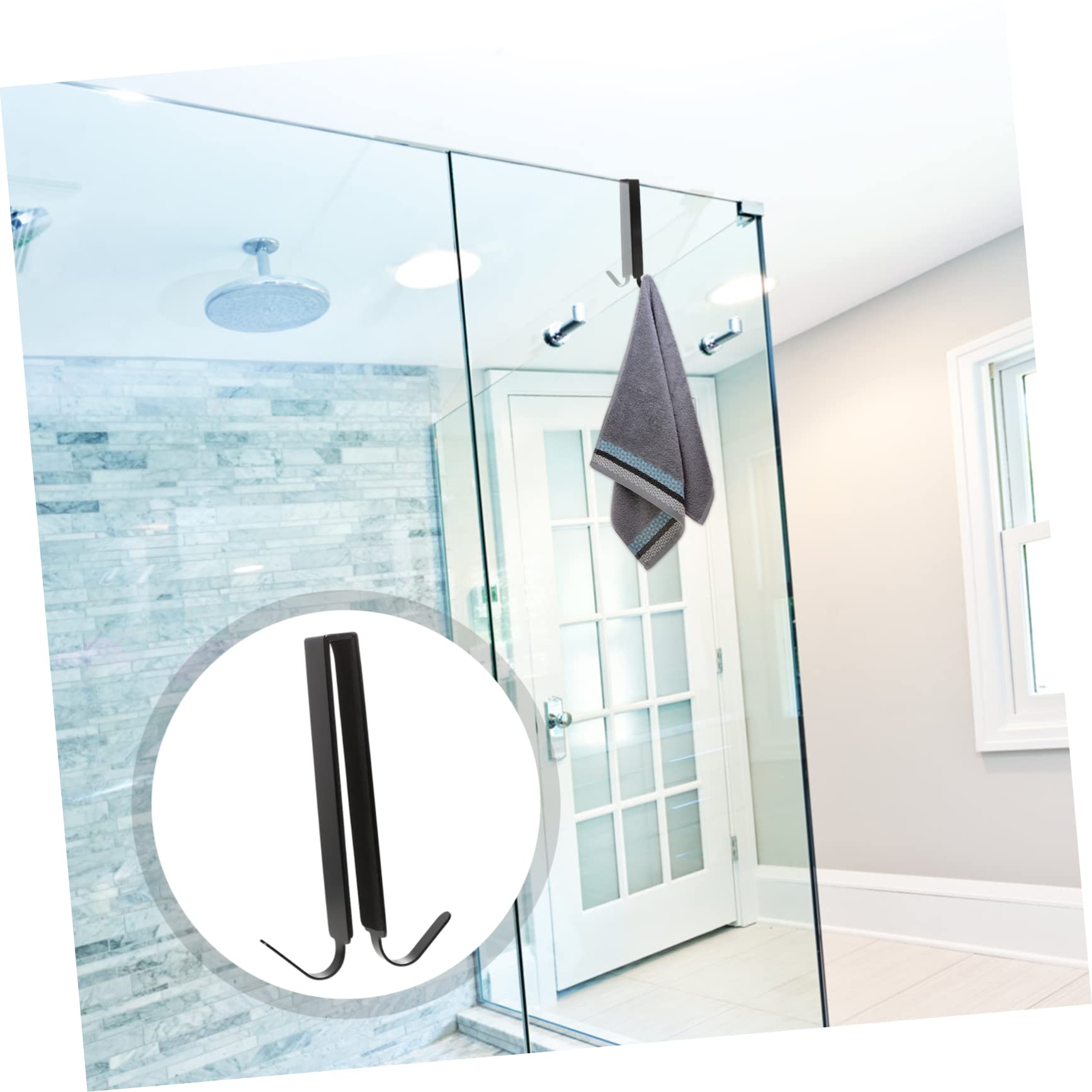 DINHEAROM No Punching Over The Door Hooks Sturdy Stainless Steel Door Back Hangers Multi-Purpose Hangers for Living Room Bathroom Bedroom