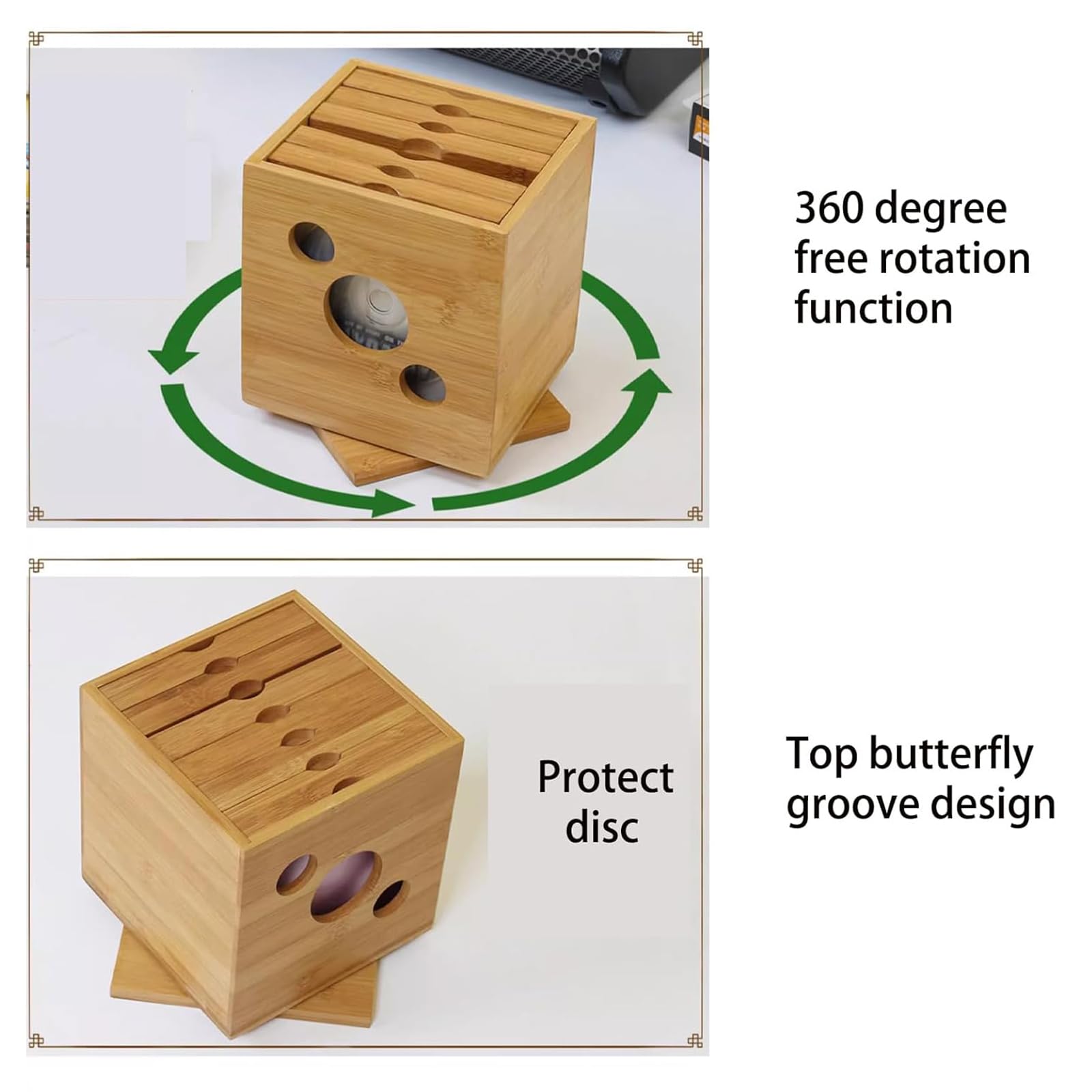 Organizer per CD e DVD, con base girevole a 360°, può contenere fino a 50 dischi, include custodia protettiva, ideale per casa o ufficio