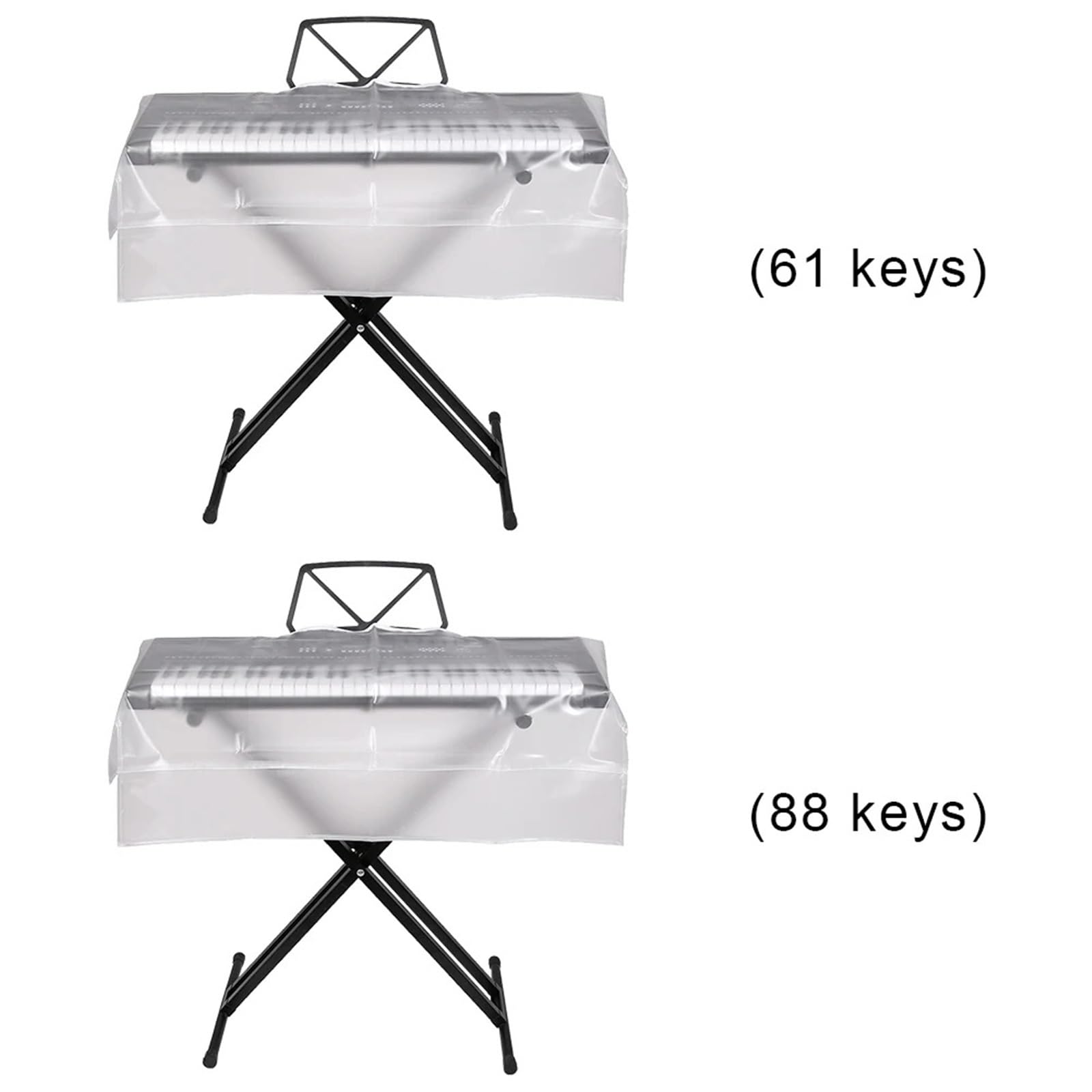 Piano Numérique Antipoussière Couverture Housse de clavier transparente givrée for Piano, 61/88 touches, protection numérique contre la poussière for électronique(88 Keys)