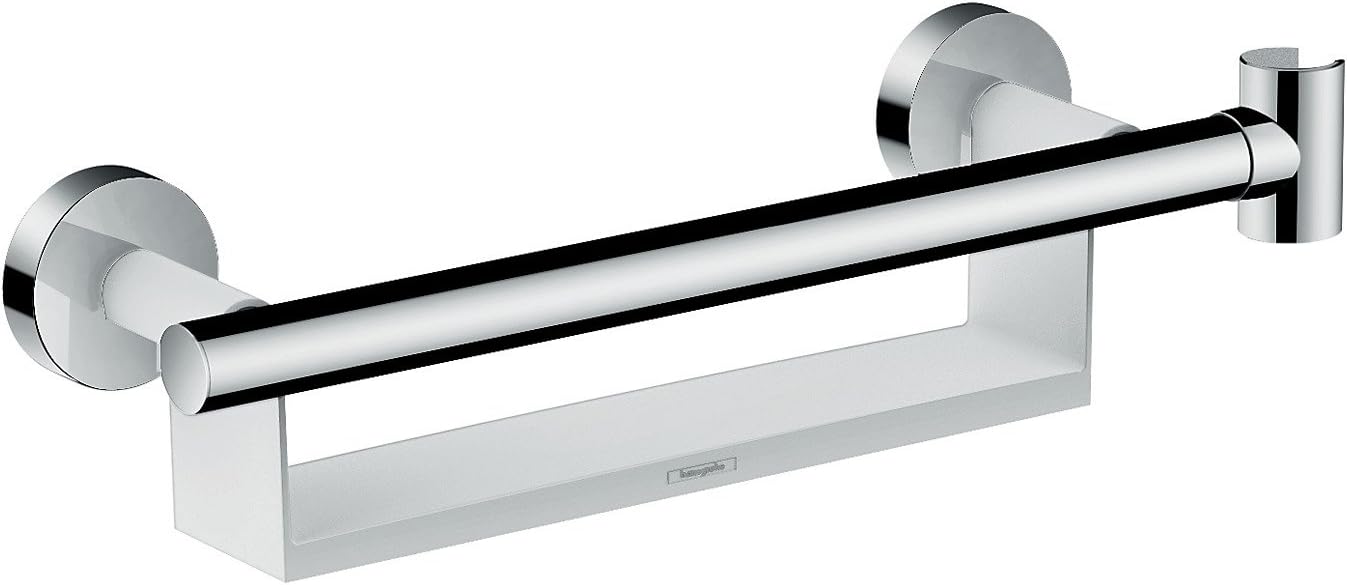 Hansgrohe Unica Comfort Grab Rail with Soap Dish Holder and Head White/Chrome