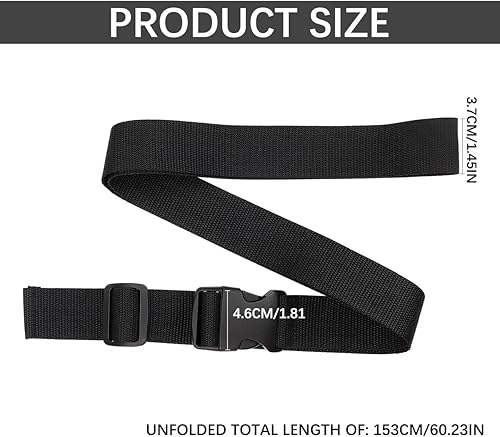 Miniatura 2 de Correa de seguridad para silla de ruedas, 60 pulgadas de largo, color negro, antideslizante, anticaídas