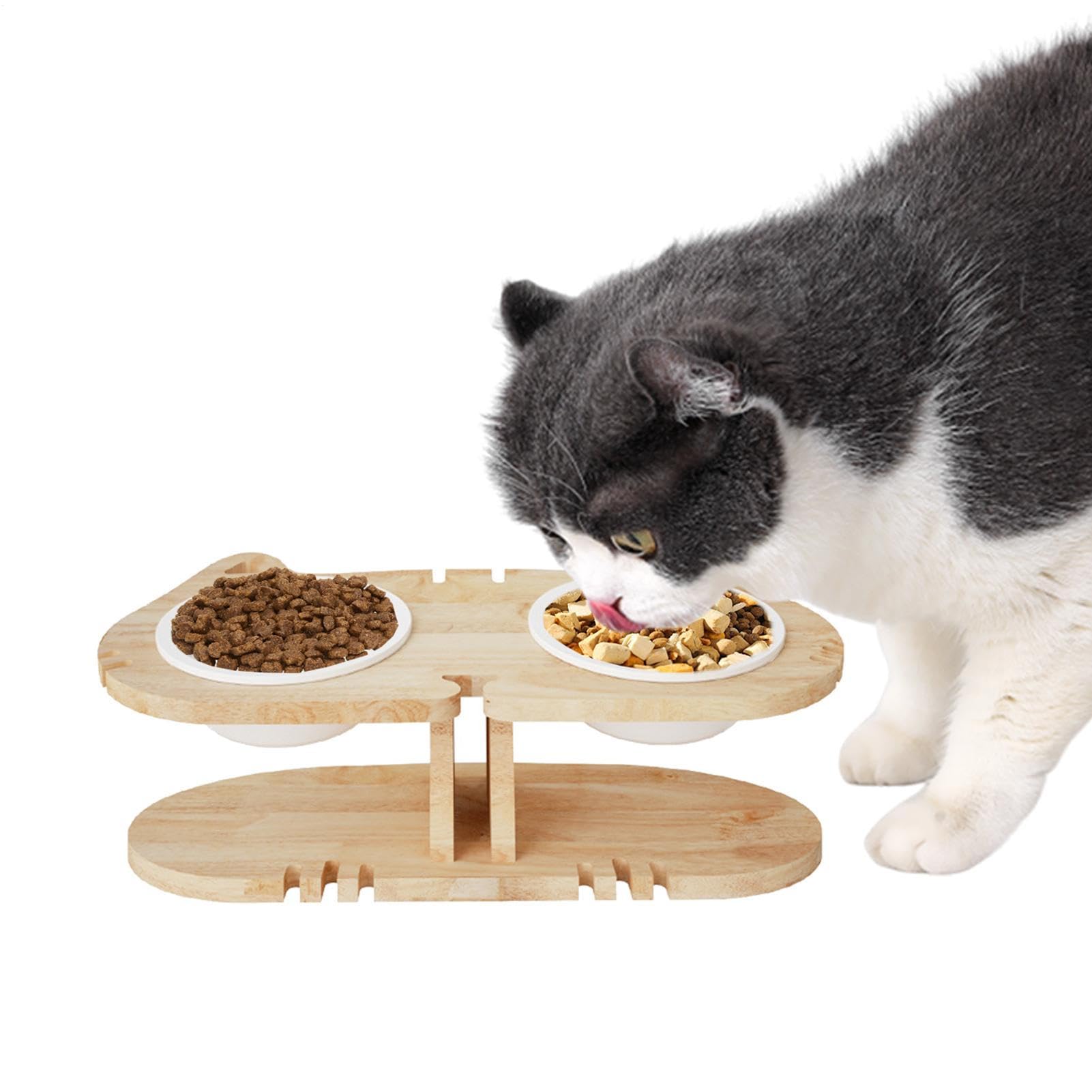 Cuencos Elevados Para Gatos Alimentador Para Mascotas Con Protección De La | Cuenco De Comida Elevado E Inclinado Para Gatitos Para En Interior Área Doméstica Y Dormitorio