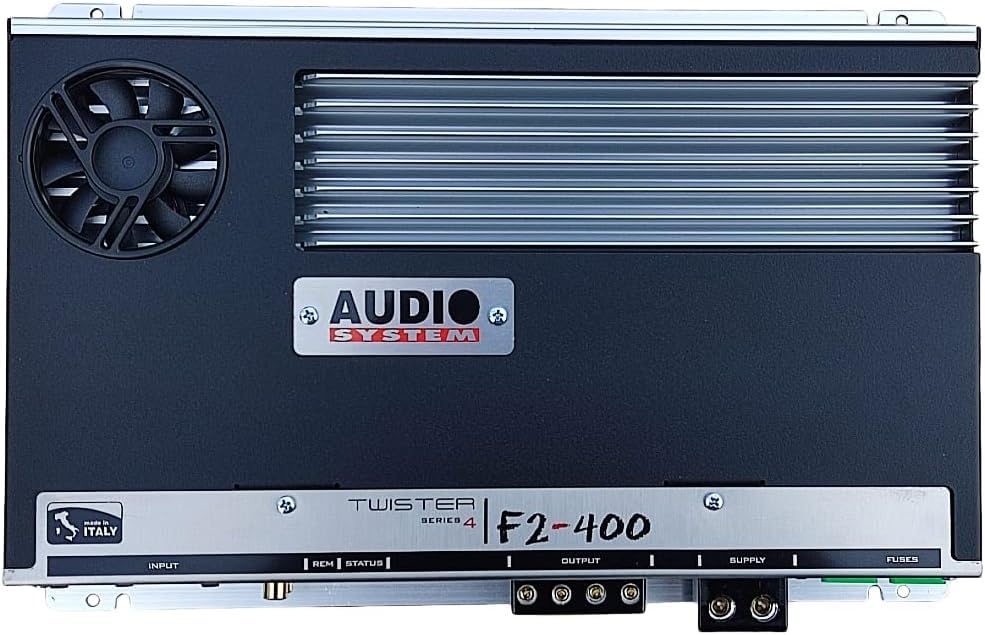 KIT SET PER AUDIO SYSTEM F2-400, 1 amplificatore 2 canali 2 x 280 watt rms a 2 ohm, spl, bagagliaio, cofano, auto, 1 pezzo + 3 sticker omaggio