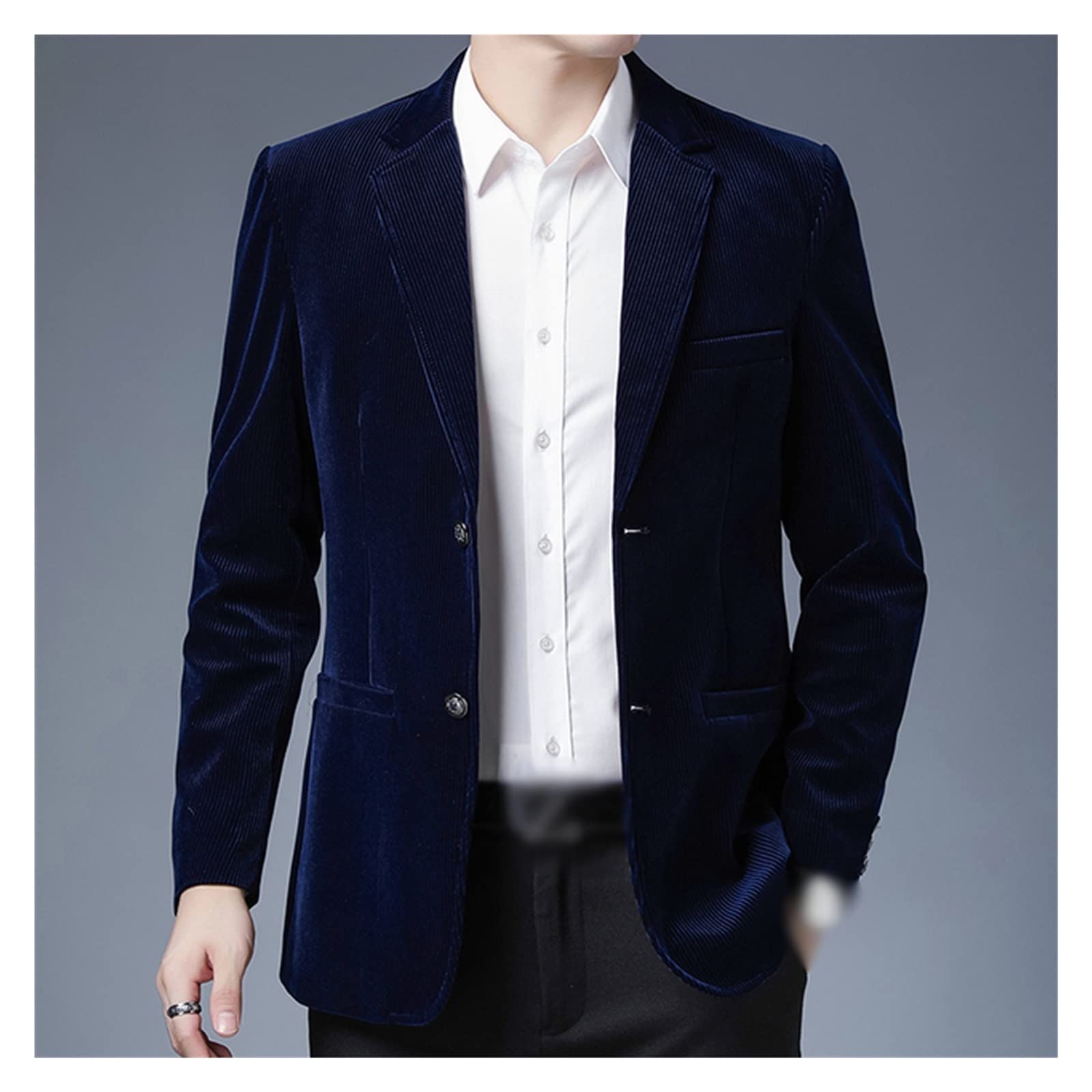 Veste de soirée décontractée en velours côtelé premium et finitions tailleur XXXXL