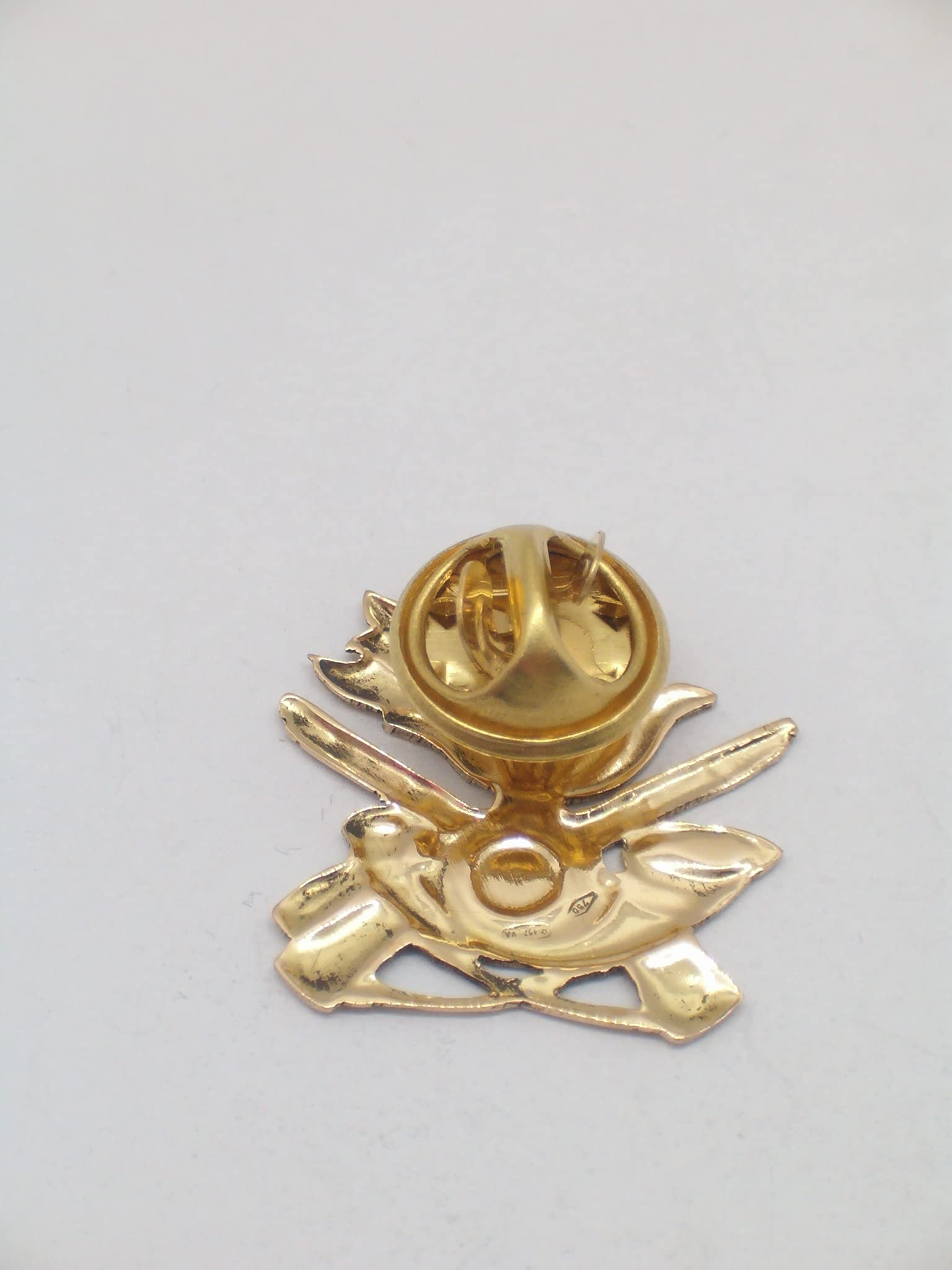 Bersaglieri - Spilla da giacca in Oro Giallo 18 Kt (750 millesimi) con il simbolo dei Bersaglieri - stemma - logo - pins - Esercito -
