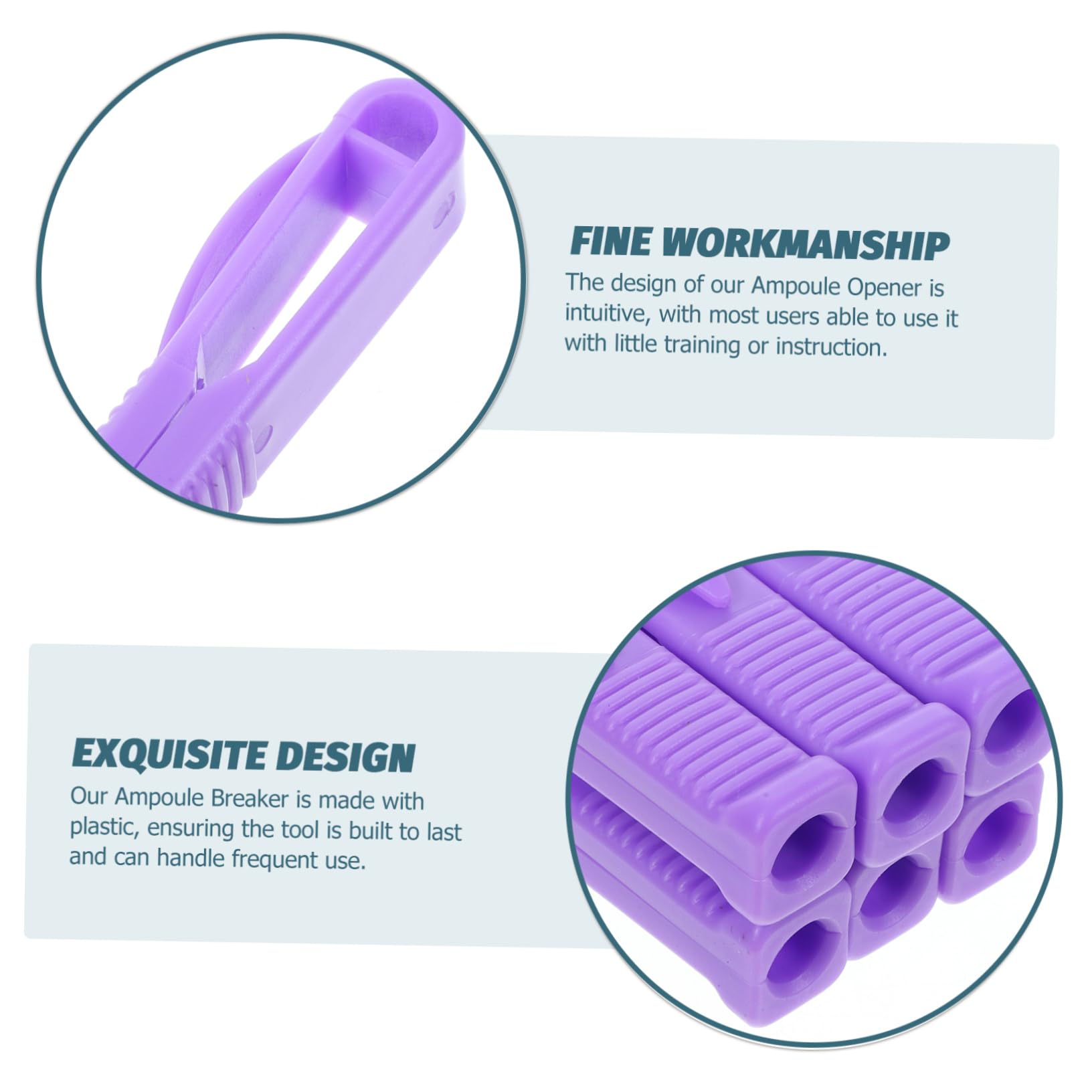 Garneck 6pcs Purple Hospital Supply Kimbap Maker Reusable Vial Breaker Groove Design Vial Plastic