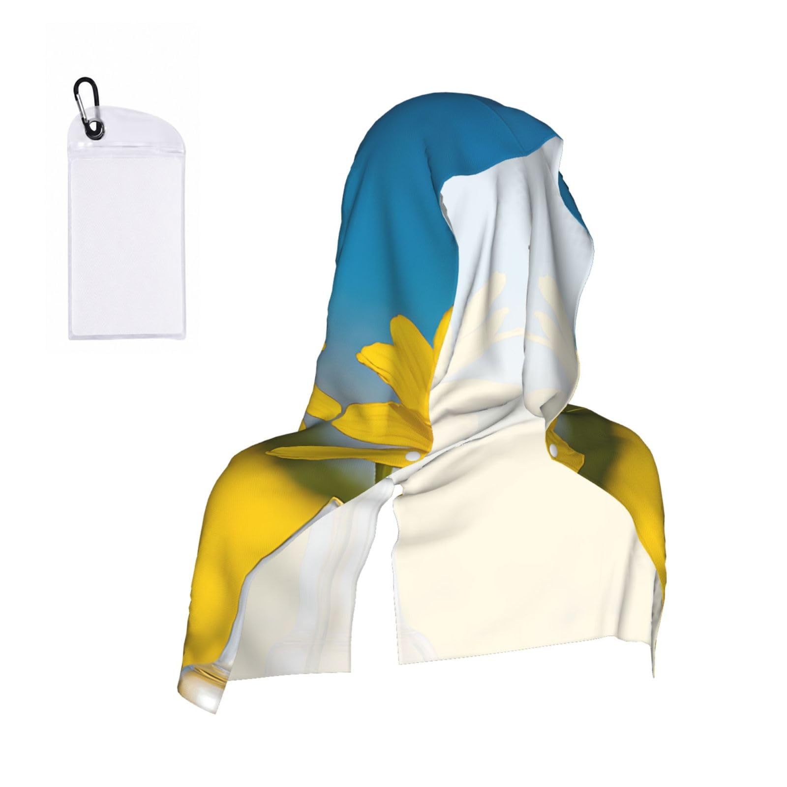 Beautiful Sunflower Print Cooling Hoodie Towel, Cooling Towels For Neck And Face Sun Protection Instant Cool Hoodie(Sport/Camping/Work Out/Hot Weather)