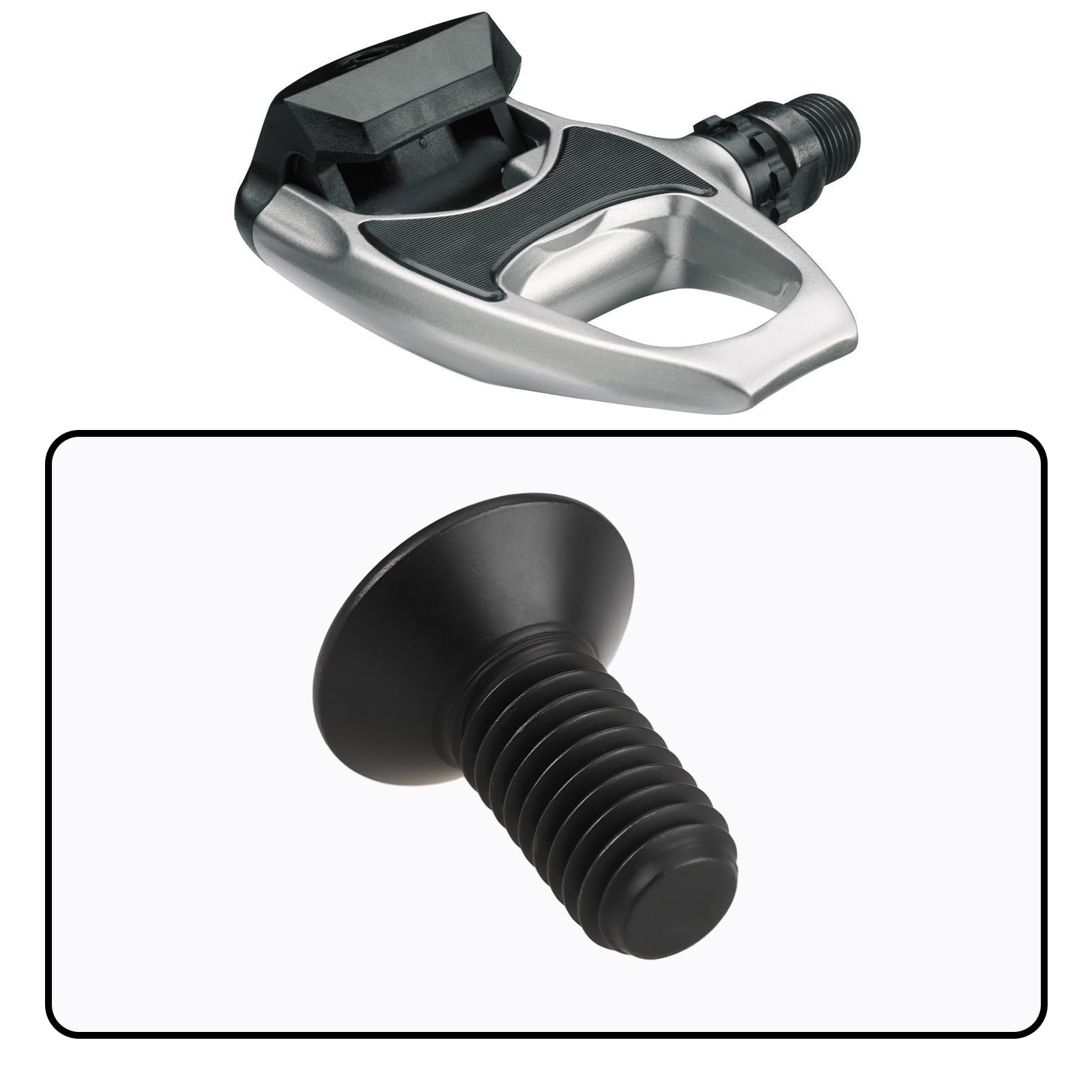 16 Tornillos para Placa de Bloqueo de Pedal de Bicicleta M5 X 12 Mm Compatible con Shimano SPD Pedales Autoblocantes