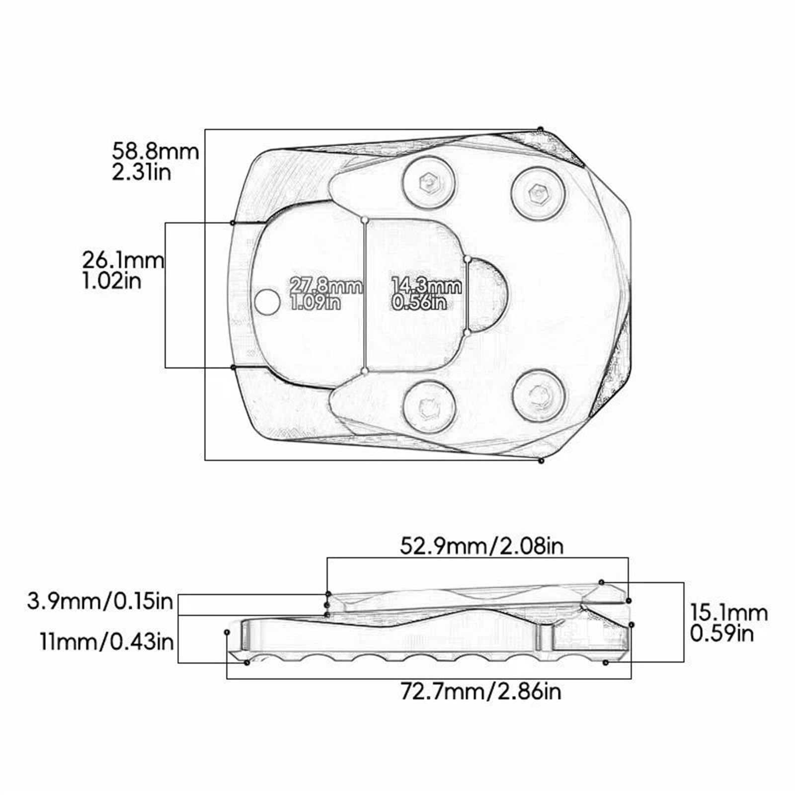 Caballete Lateral para Motocicleta para Honda para ADV350 para ADV 350 2025 Accesorios(Black)