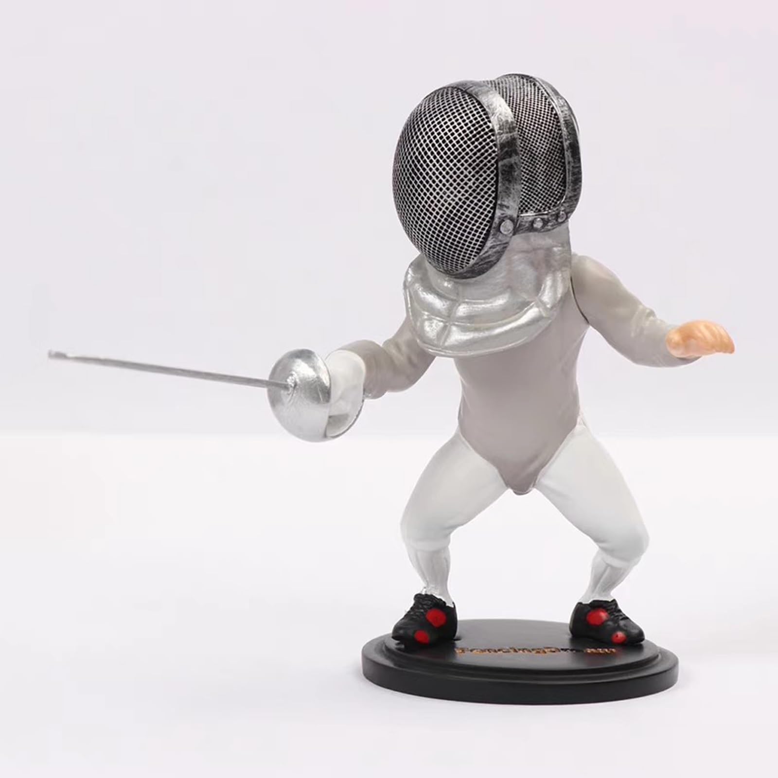 KXJPIZIYB Fencing Doll Models Fencing Combat Pose Figurines Sabre Foil and Epee Combat Models Birthday Ornaments Fencing Athlete Awards(Gray)