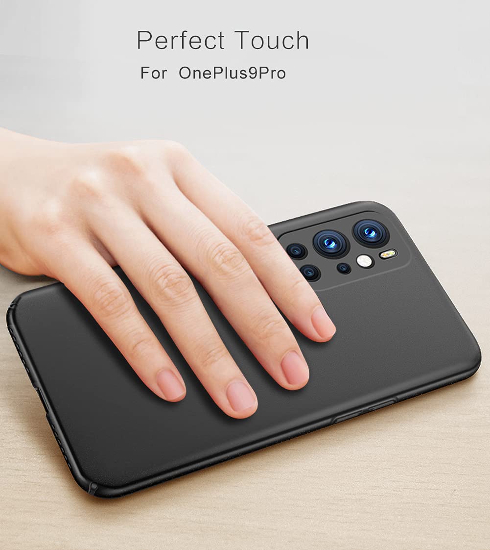 Bastmei Ultradünne Handyhülle Für OnePlus 9 Pro 5G – Kratzfeste Matte Hülle Aus Hart-PC (Schwarz)