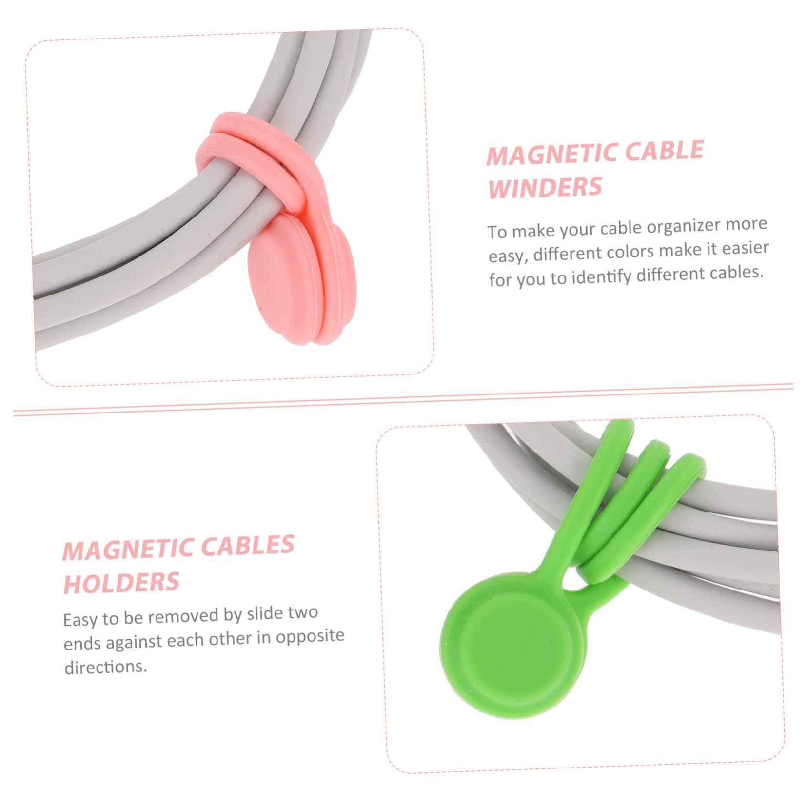 Mikikit 3 Set Di Cavi Dati Supporto Magnetico Avvolgicavo Usb Organizzatore Per Cavi Per Casa Auto Viaggio Supporto Magnetico Per Scrivania 12 Pezzi * 3