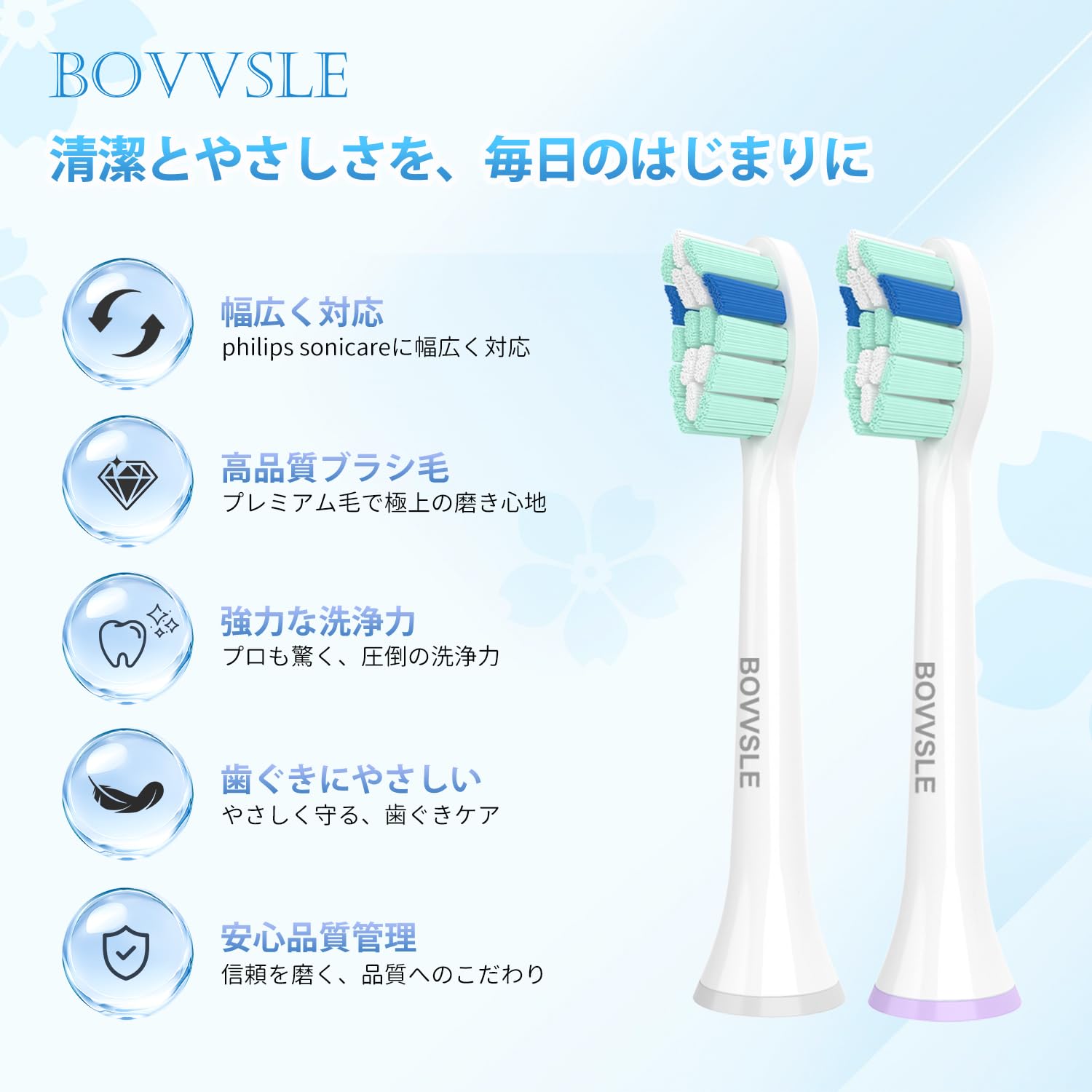 Amazon.co.jp: BOVVSLE フィリップス ソニッケアー電動歯ブラシ対応