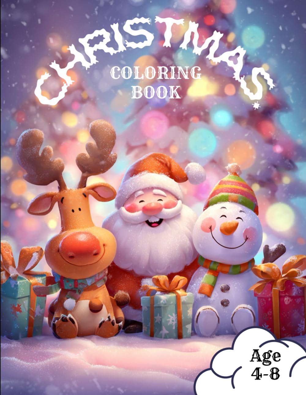 Christmas Coloring Book for Kids Ages 4–8: Cute Santa, Reindeer & Holiday Fun: Featuring Cute Santa, Reindeer, Snowmen and Fun Holiday Scenes for Kids