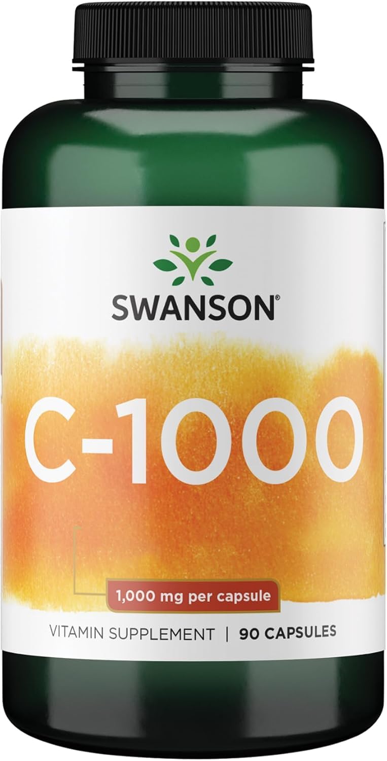 Swanson Vitamin C with Rose Hips, 1000 mg, 90 Capsules 90 Count (Pack of 1)