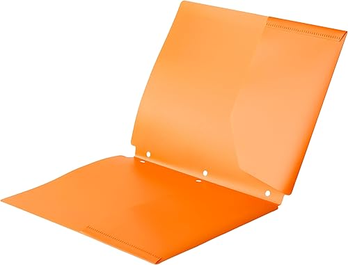 Vista 4 de Yaxa Basics Carpetas perforadas de plástico con 3 agujeros con 2 bolsillos, 8.5 x 11 pulgadas, paquete de 12, colores surtidos