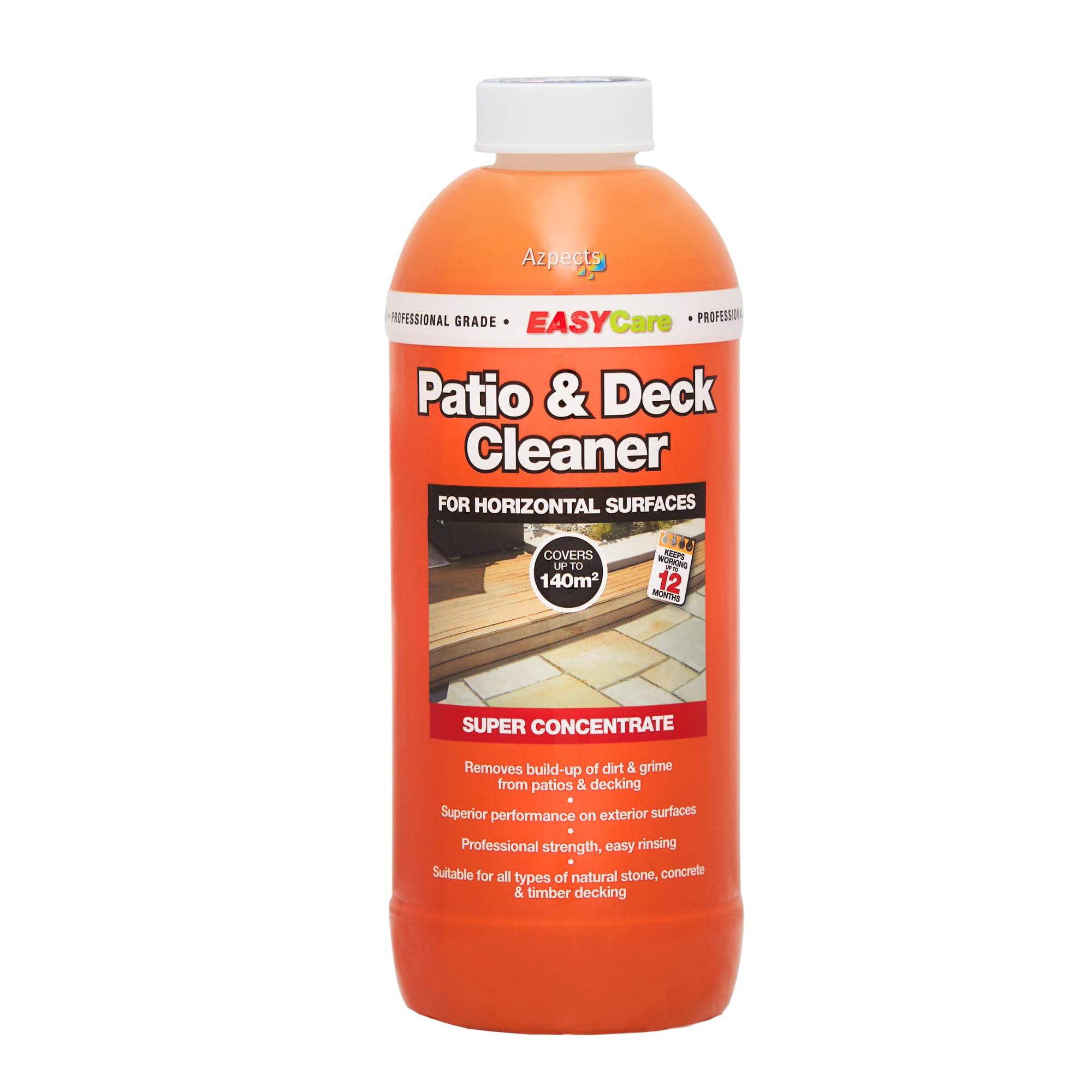 EASYCare - 1L Patio&Deck Cleaner Concentrate. Acid-Free For Outdoor Surface Cleaner Including Patio, Path, Driveway, Decking, Concrete & More. Fast Acting, Easy To Use Strong Patio Cleaner