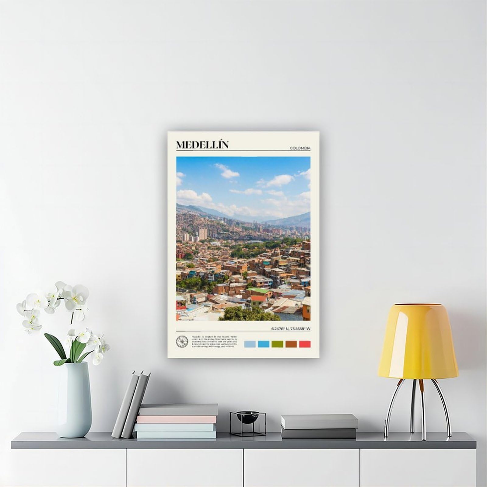 Medellín Kunstdruck auf Leinwand, echtes Foto, Kunstdruck, für Wohnzimmer und Schlafzimmer, 61 x 91,4 cm (L x B)