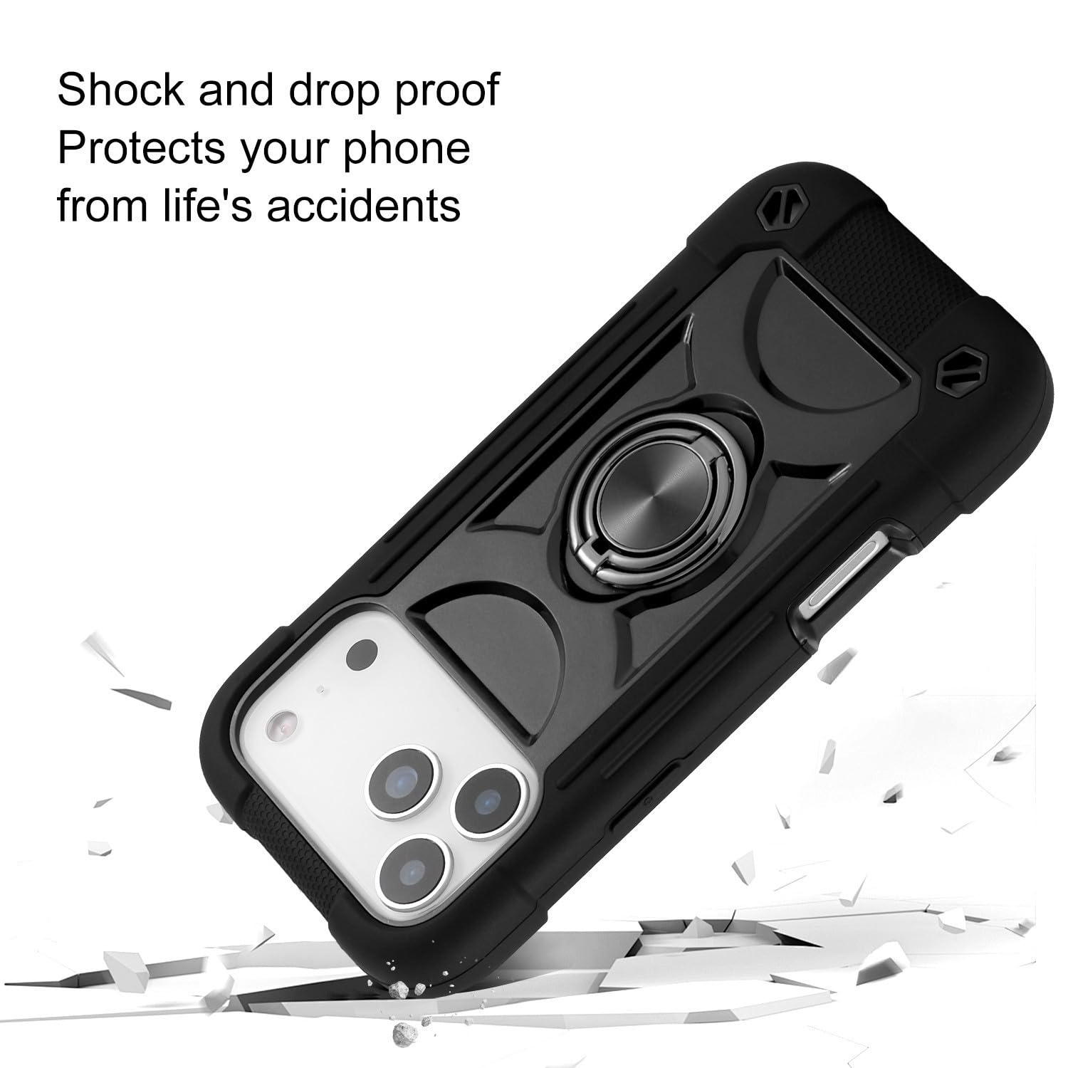 Generic Compatible con iPhone 13 (color: arcoíris1), funda completa de triple capa de silicona dura de alta calidad