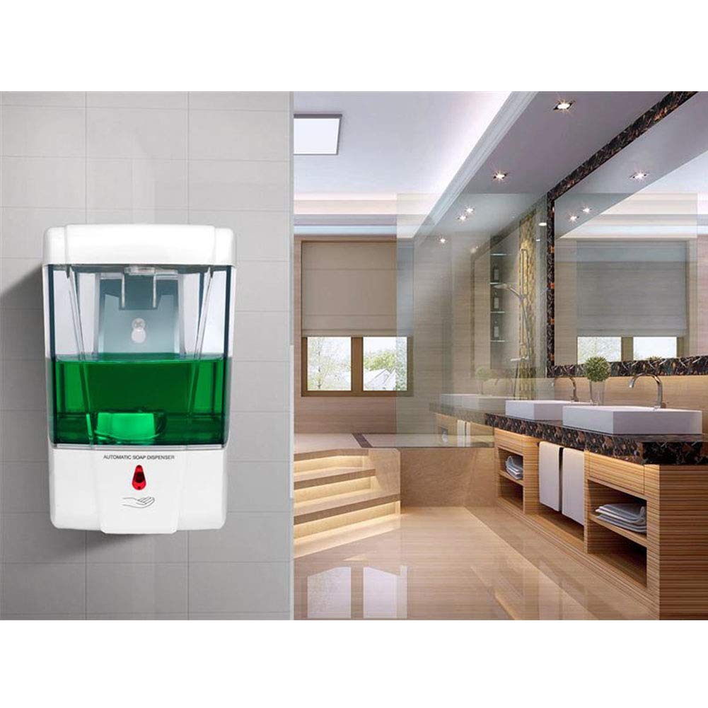 Dispensador de jabón de manos libres 700 ml, dispensador de jabón líquido montado en la pared automático Botella de jabón sin contacto para baño de cocina