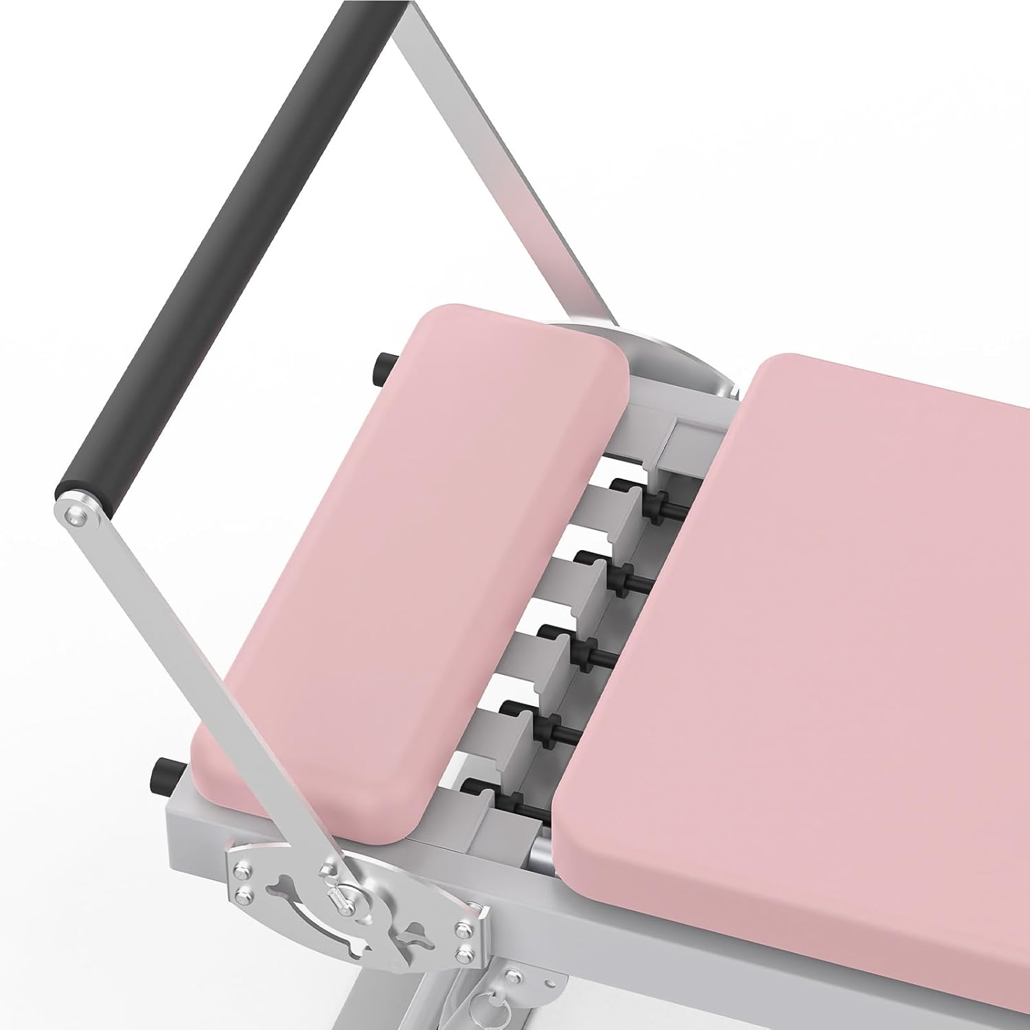 Pilates Reformer, Foldable Pilates Machine with 5 Resistance Cords | 4-Position Footbar | 3 Heights for Home Workout, Gym Exercise, 120kg Capacity