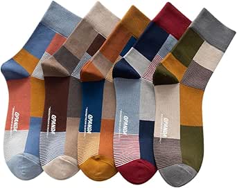 [QPANDA] 靴下 メンズ【抗菌 防臭 綿 】 薄手 スポーツソックス 吸汗 5足セット 24-28cm カラフルソックス アウトドアソックス カジュアル