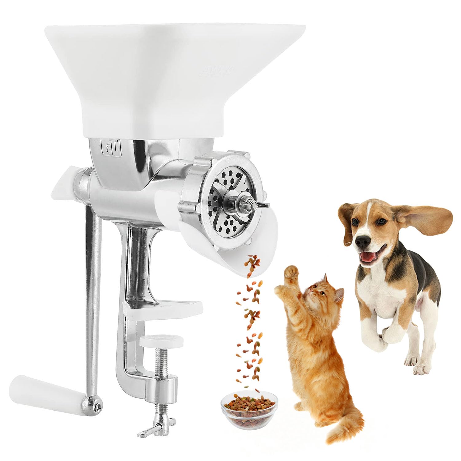 Macchina manuale per pellet di mangime per animali domestici, granulatore per alimenti per animali con scelta di stampi 2/3/4/5, estrusore di mangime per uccelli, piccolo strumento di lavorazione per