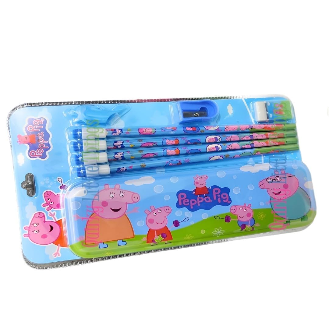 Peppa/Spider Cartoon Stationery kit for Kids, Perfect Stationery kit for School Kids, Set of 1 Pencil Box with 4 Pencil, Eraser and Sharpener (As per The Availablity) (B0CKRJLV4G) Amazon Price History, Amazon Price Tracker