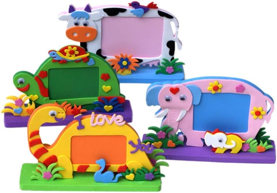Babigirl 2018 Foam Cartoon Photo Frame for Kids Child DIY 3D Stickers Handmade Block Toy Paste Photo Frame Craft