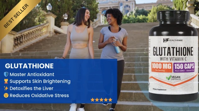 Amazon.com: Healthfare Glutathione Supplement 1000mg | Reduced GSH  Antioxidant | 98%+ Highly Purified | 150 Vegan Capsules | Immune & Detox  Support | Non-GMO, Gluten-Free
