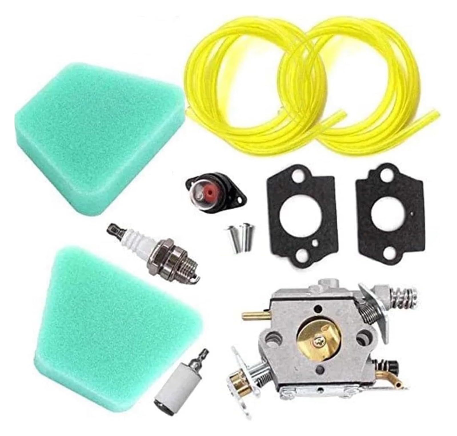 para Partner 350 351 370 390 420 para McCulloch 333 335 338 para Poulan 050 2055 2115 Bomba De Cebado Bujía Kit Carburador Motosierra carburador Moto