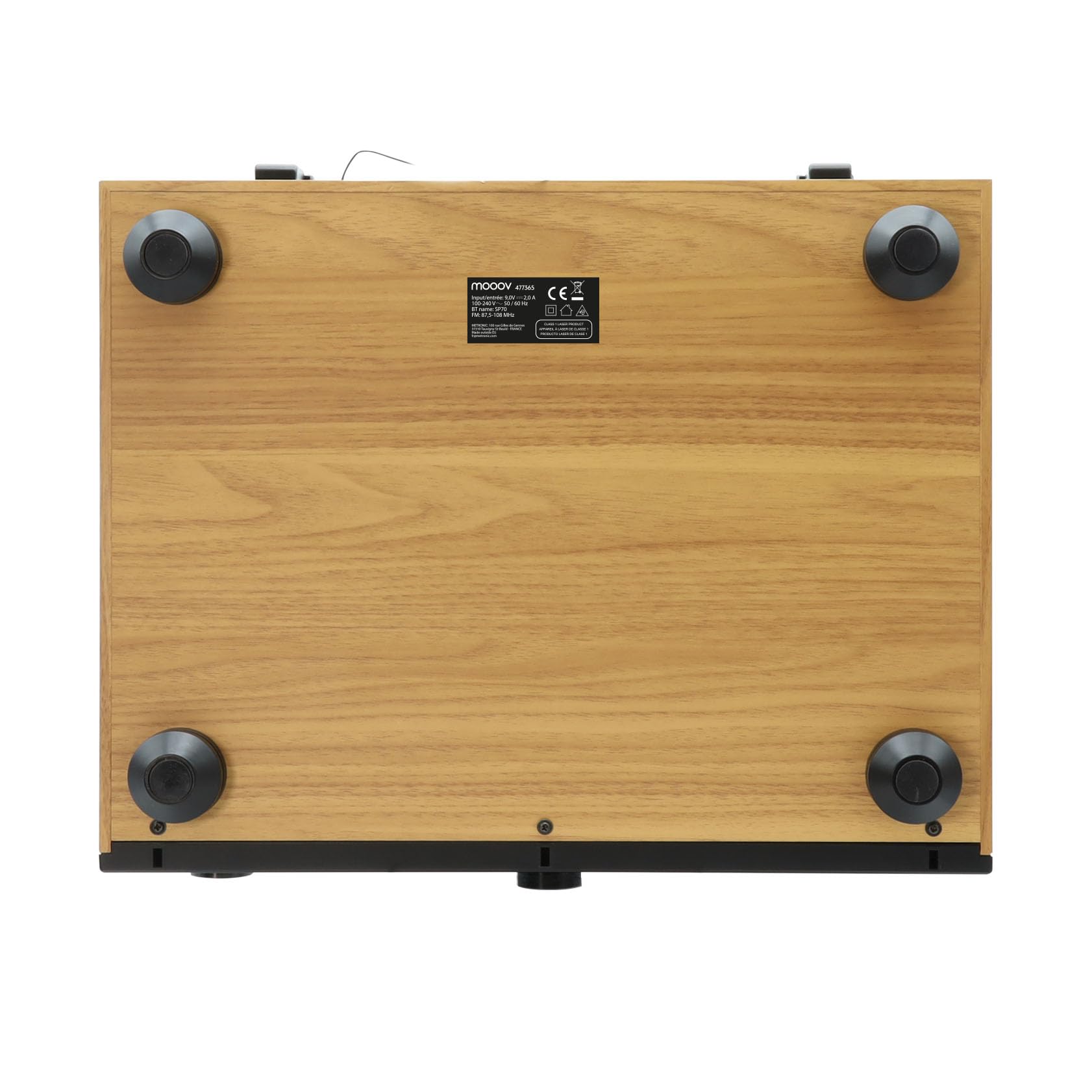 Mooov Micro-chaîne HiFi Radio CD Platine Vinyle 33 45 78 Tours Bluetooth